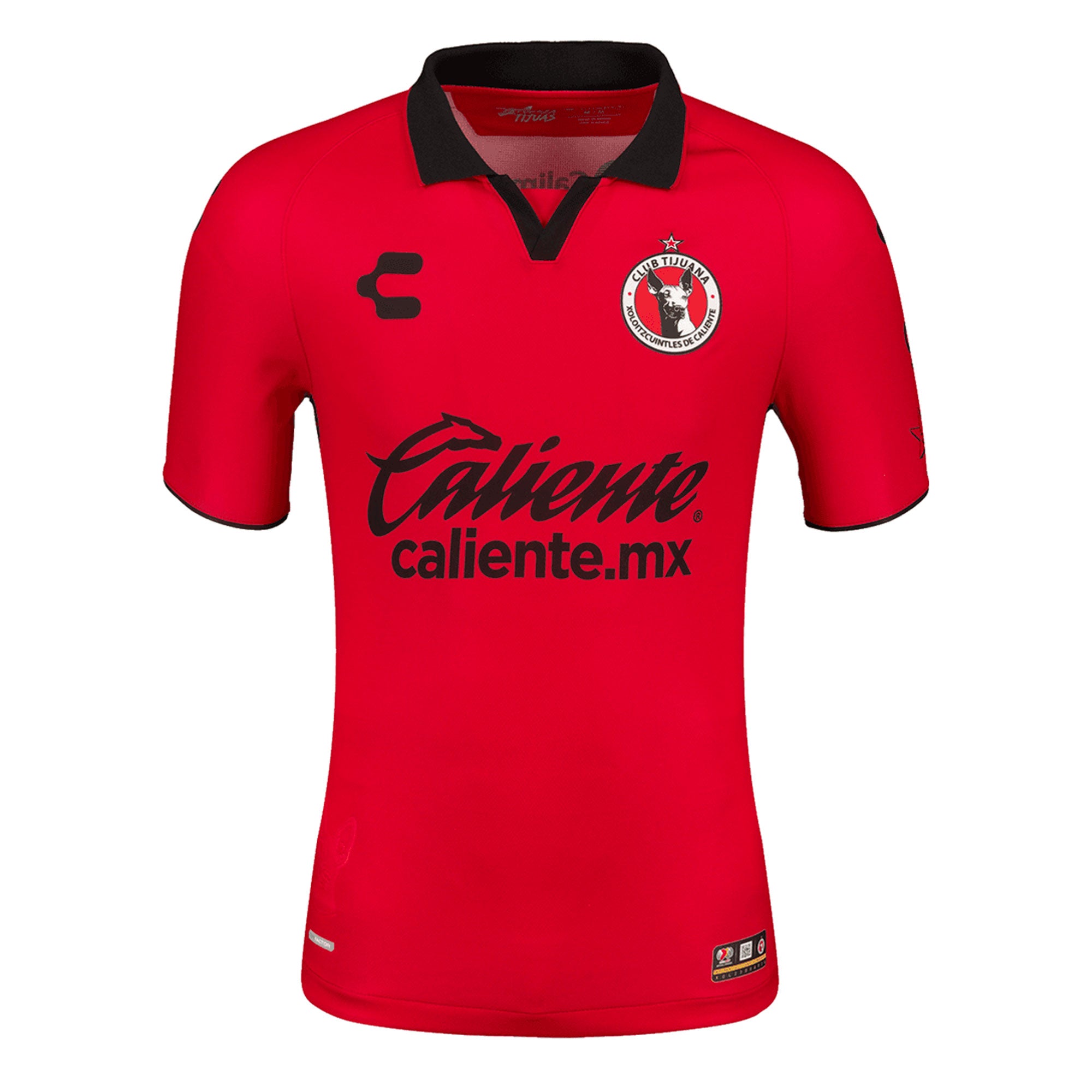 Charly Men's Xolos De Tijuana 2023/24 Authentic Home Jersey Red/Black、mySite、noshort