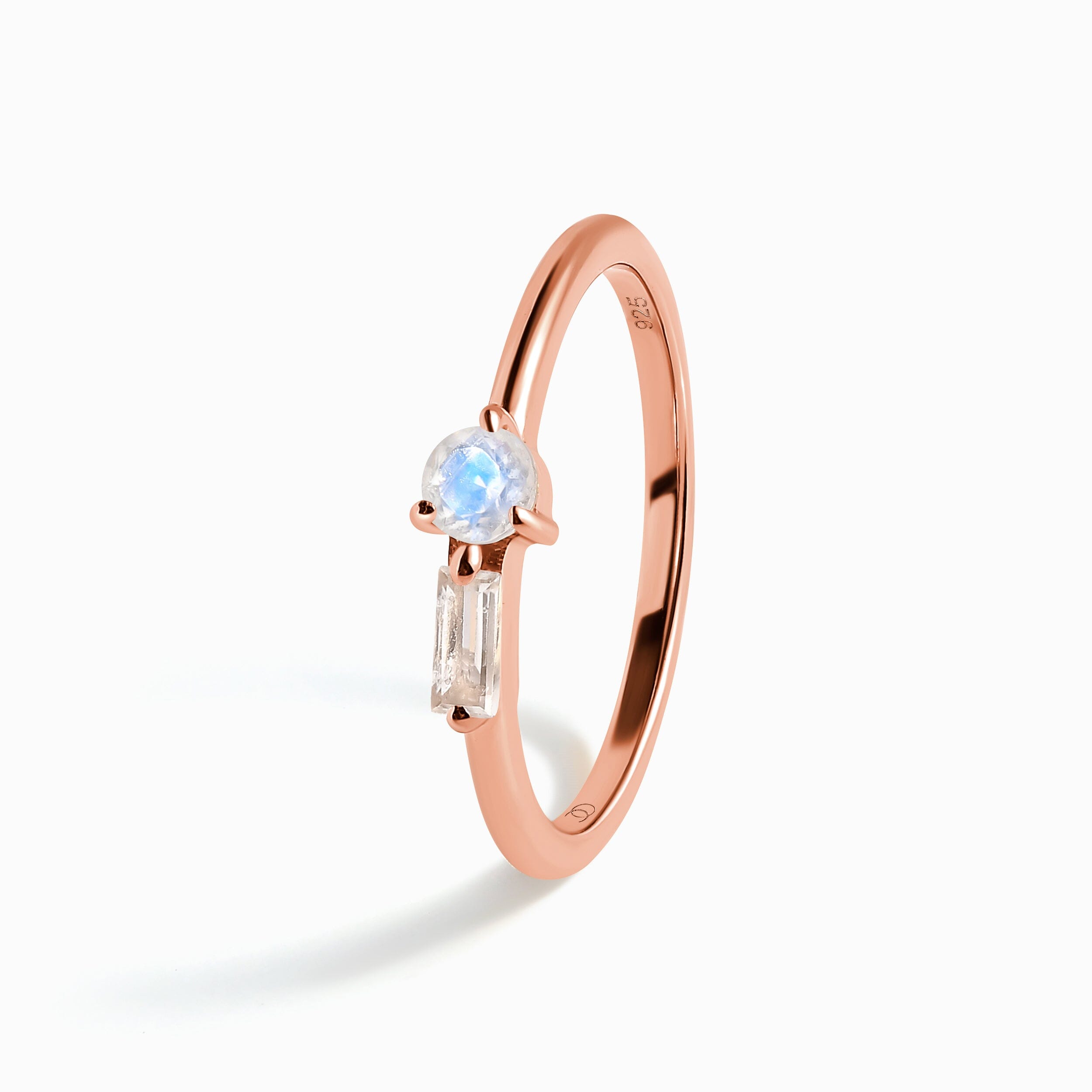 Moonstone & White Topaz Dainty Ring - Haze、mySite、hinf8tx79