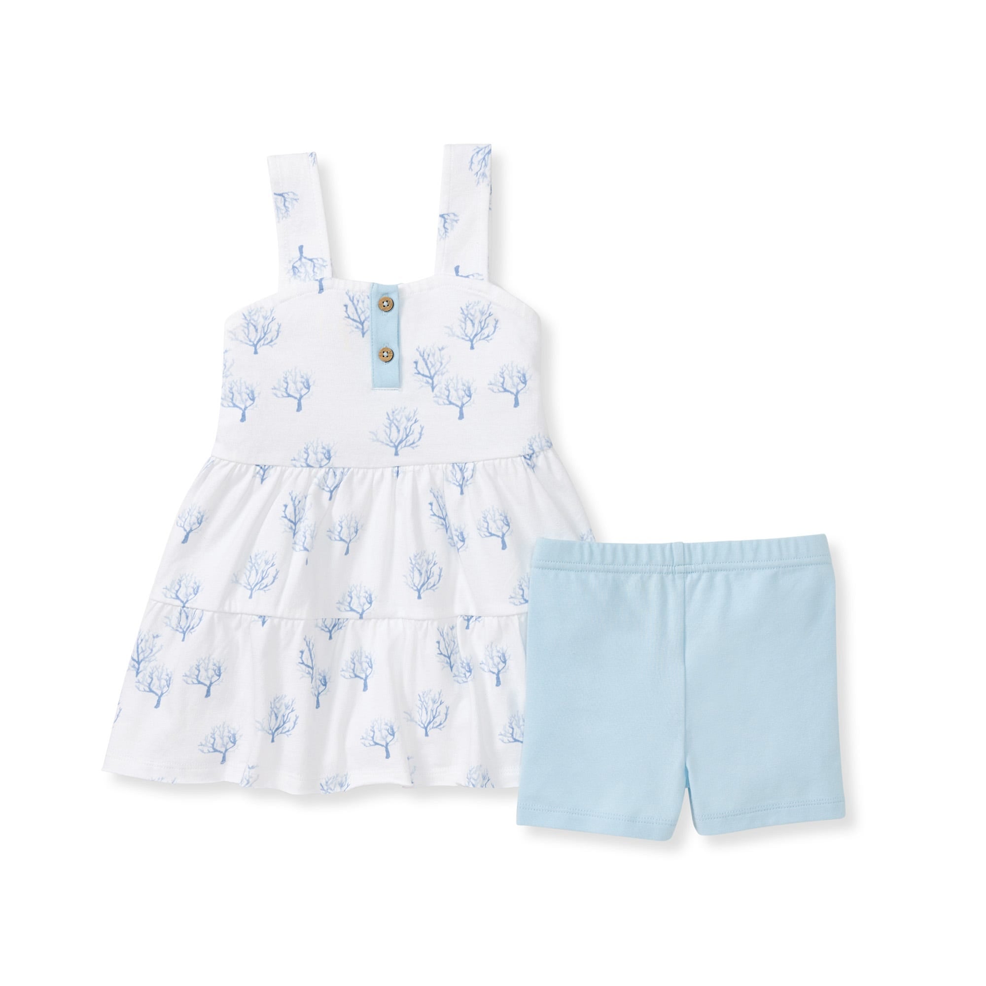 Coral Organic Cotton Girl Tunic & Shorts Set、mySite、g9winljtr