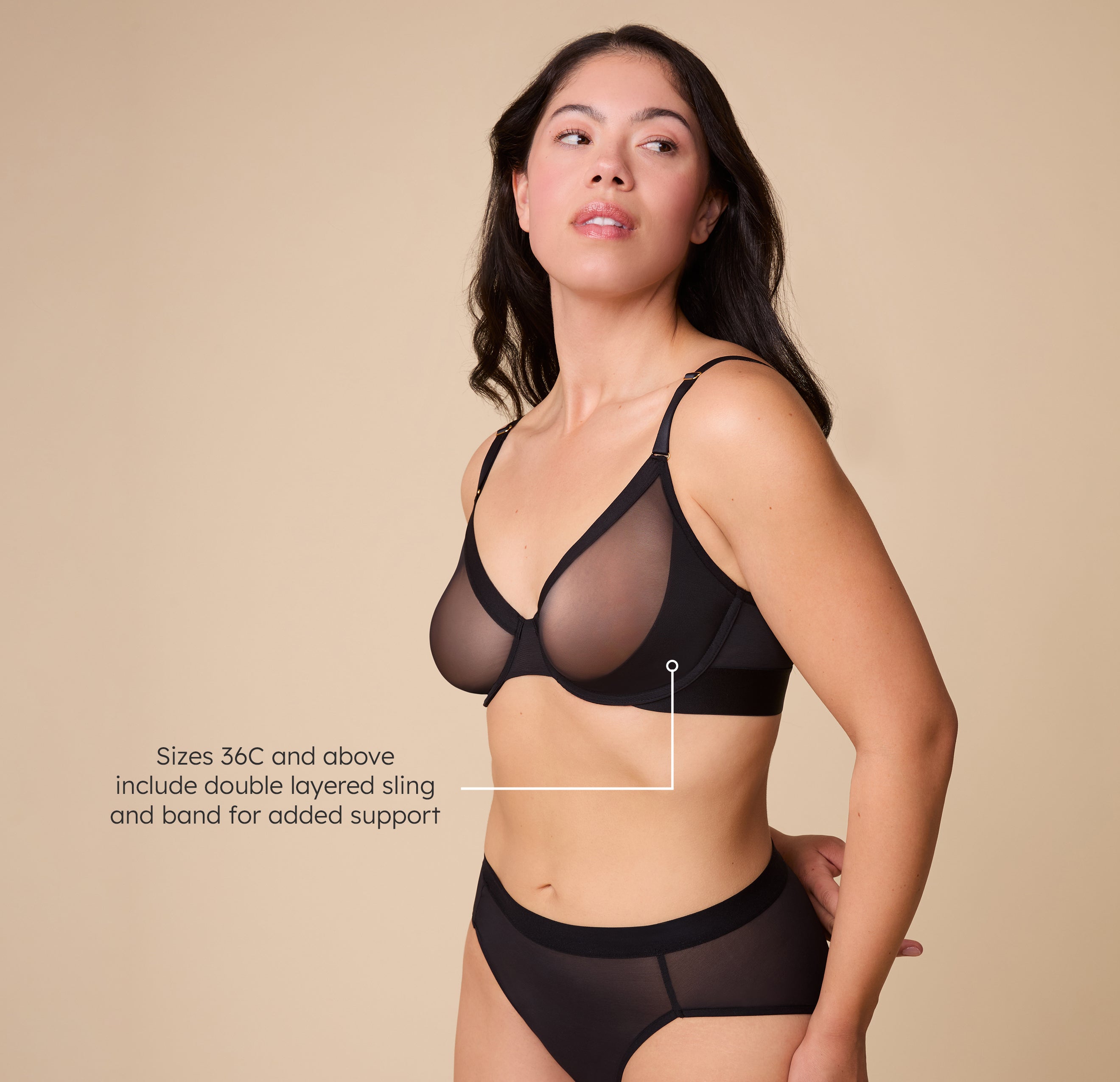 ComfortMesh™ Plunge Bra - Black、mySite、bengalsvssteelers