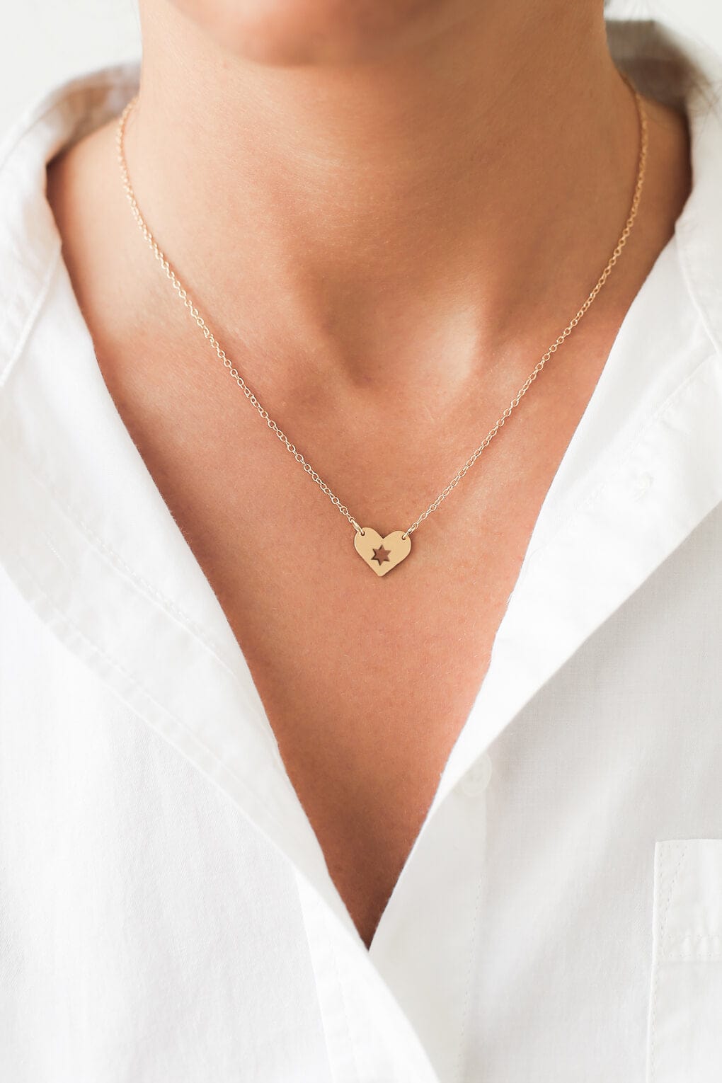 Gold Israel at Heart Necklace - 20% of Proceeds Donated、mySite、topwebapps