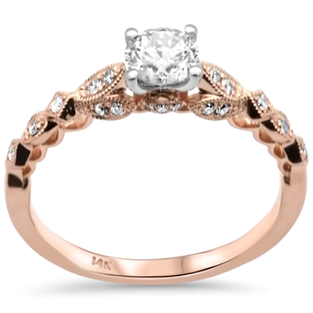 .62ct 14K Rose Gold Diamond Engagement Ring Size 6.5 G SI Natural Diamonds、mySite、g9winljtr