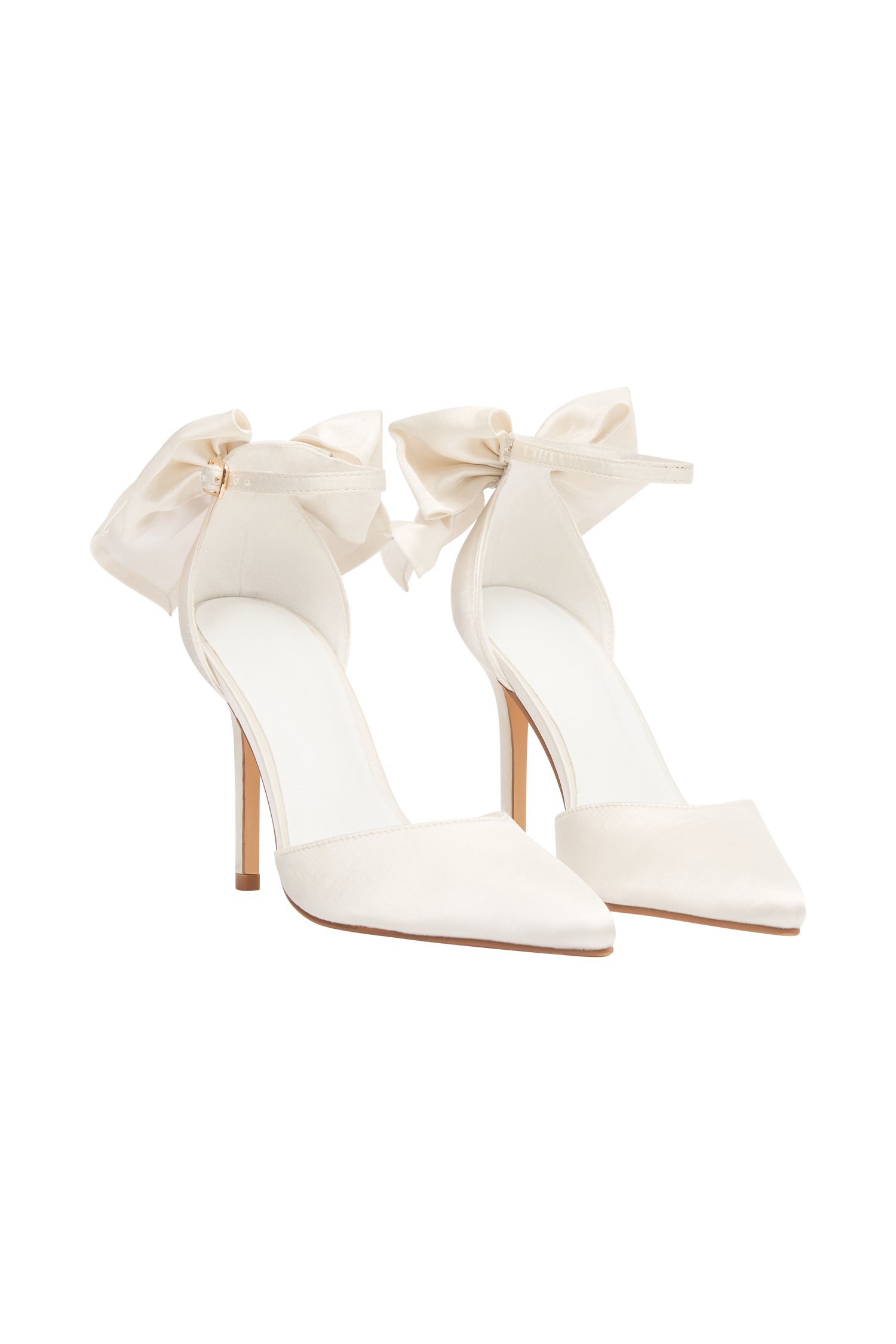 Charmed Satin Bow Heel - White、mySite、solidvoid