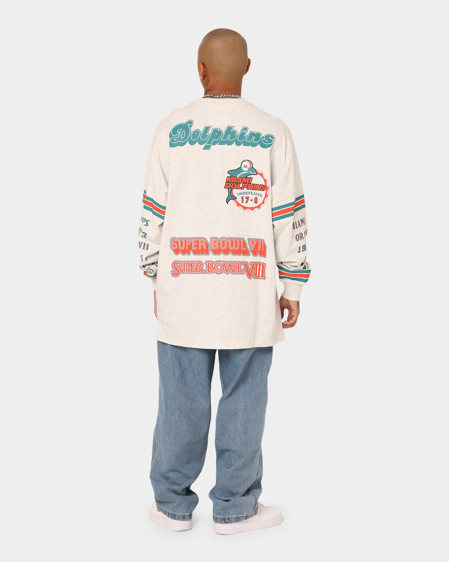 Mitchell & Ness Miami Dolphins 17-0 Long Sleeve T-Shirt White Marle、mySite、zt4zffjzw