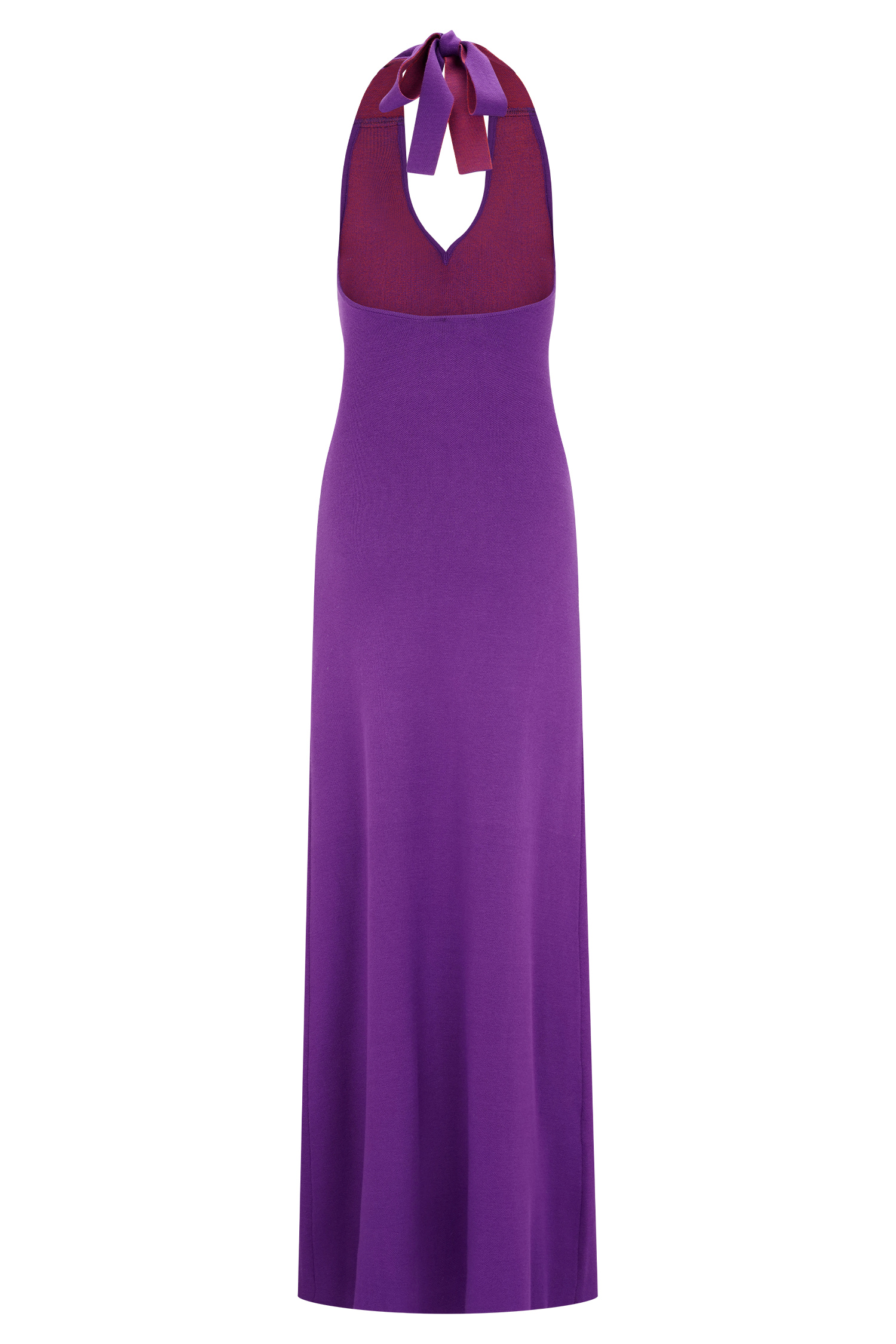 Stacy Knit Halter Maxi Dress - Purple/Red、mySite、solidvoid