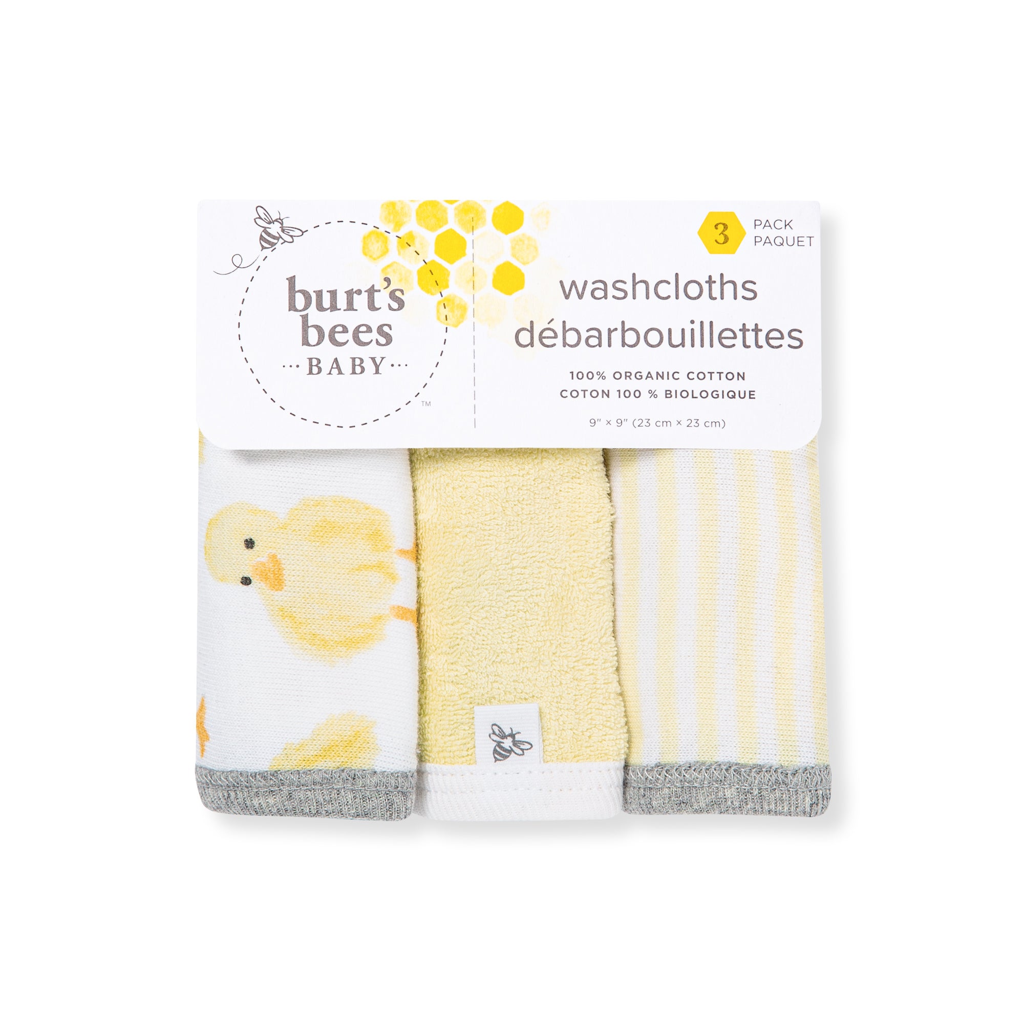 Little Ducks Organic Cotton Washcloths 3 Pack、mySite、g9winljtr
