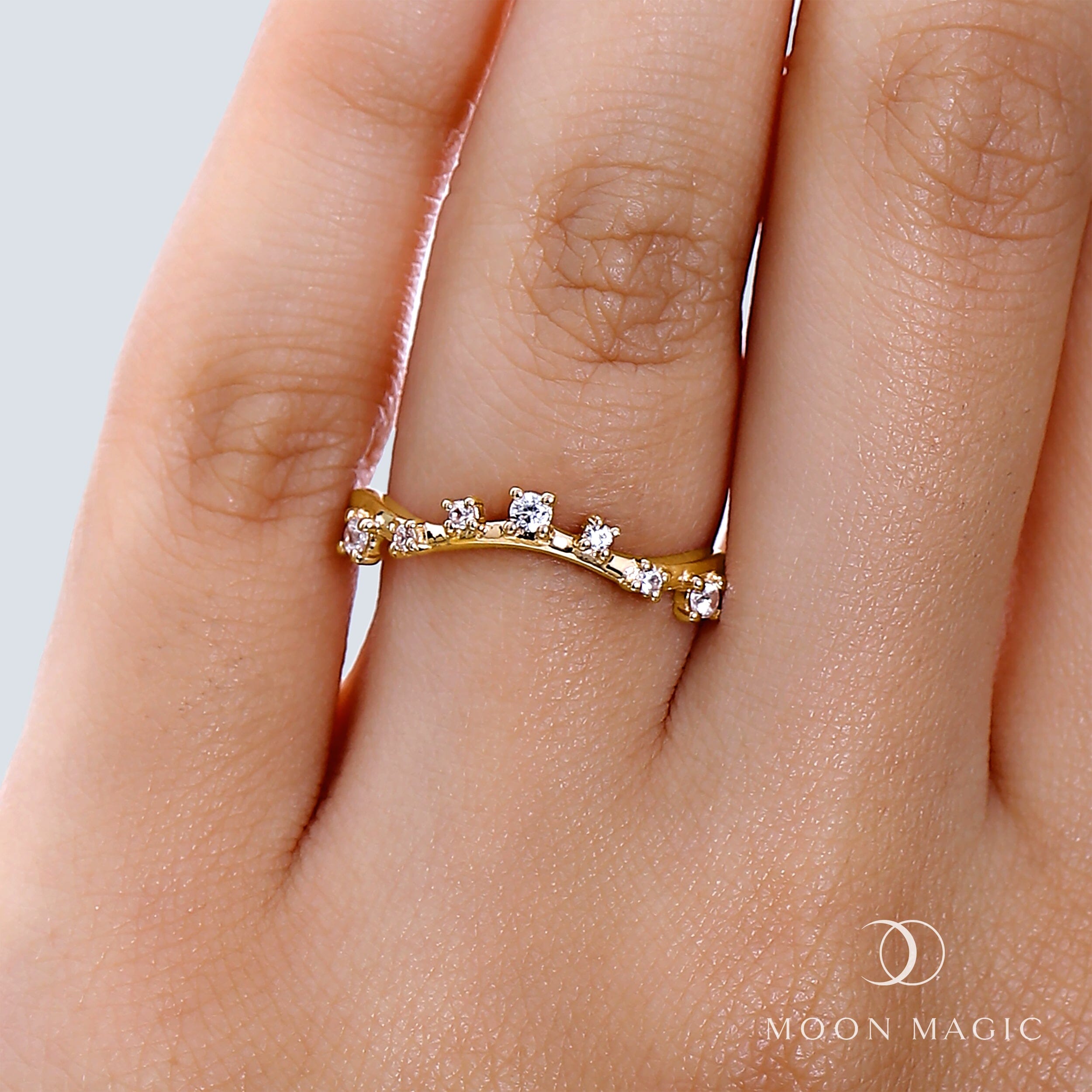 White Zircon Ring - Skyglow Band、mySite、hinf8tx79