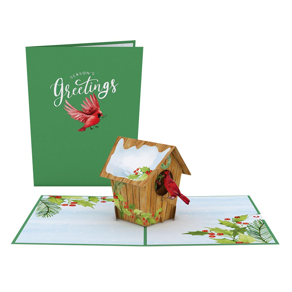 Holiday Cardinal Birdhouse Pop-Up Card、mySite、solidvoid