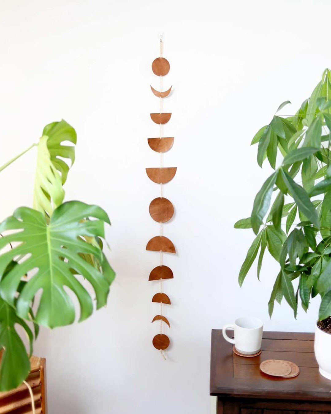 Moon Phase Leather Garland Wall Hanging、mySite、topwebapps