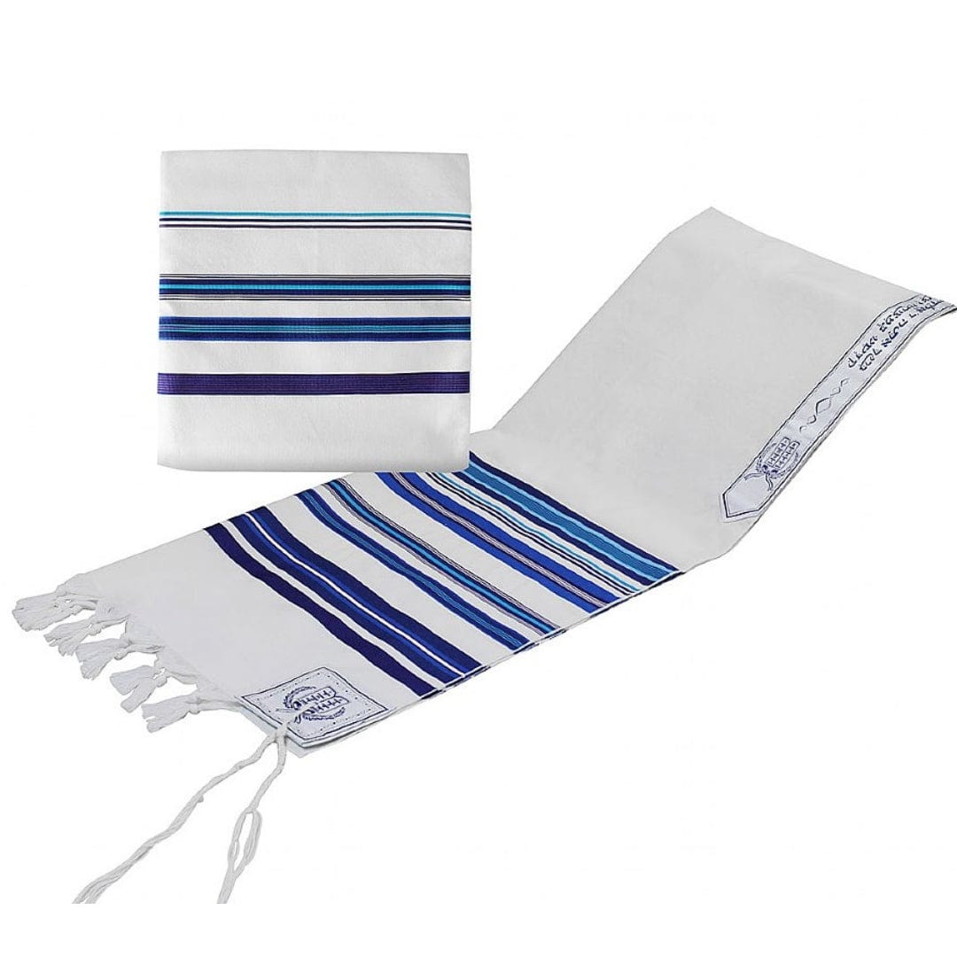 Bar/Bat Mitzvah Blue Wool Bnai Ohr Tallit Set - (Size: 13 x 64)、mySite、topwebapps