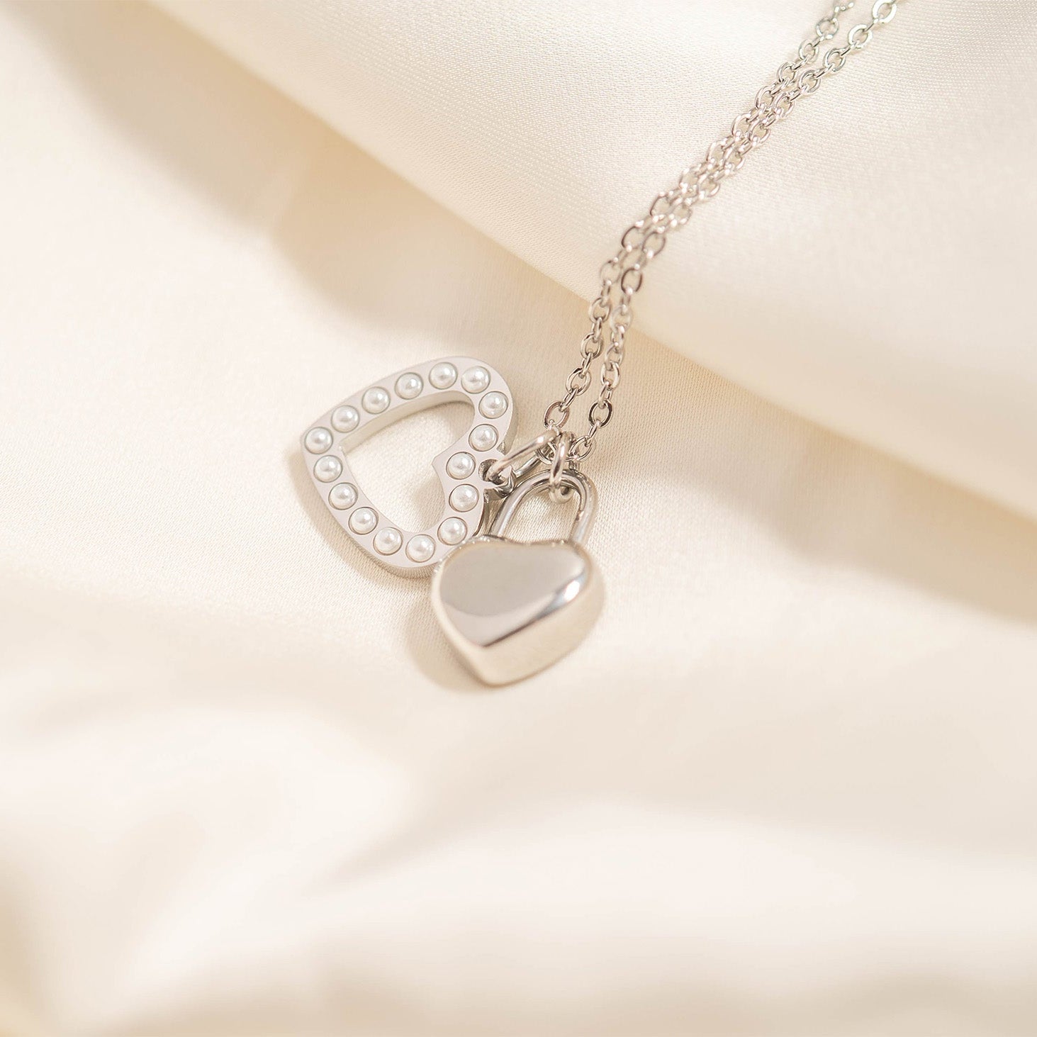 18K Gold PVD Stainless Steel Heart Charm Set / BND0066、mySite、dreamappss