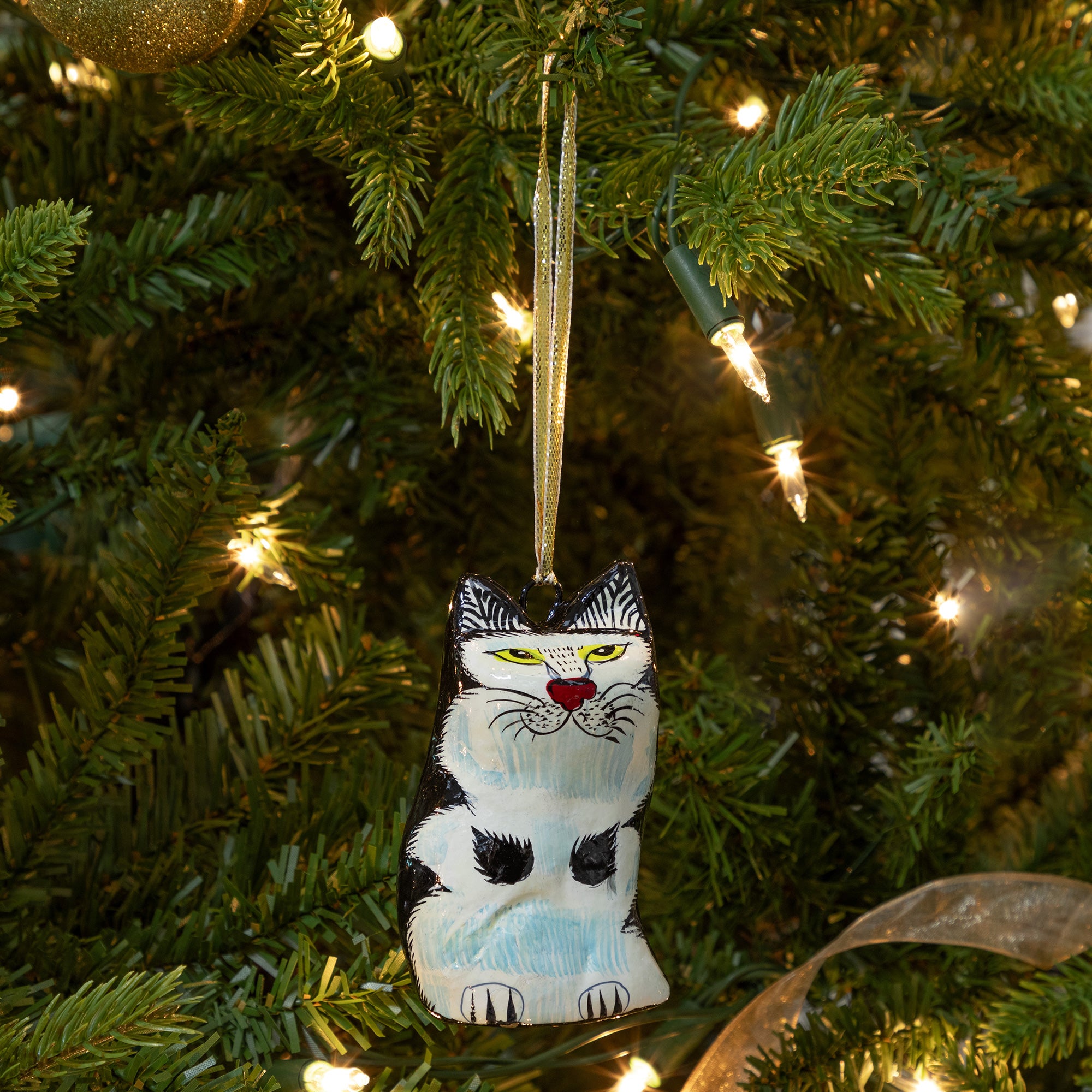 Hand Painted Cat Ornament、mySite、camillekostekn