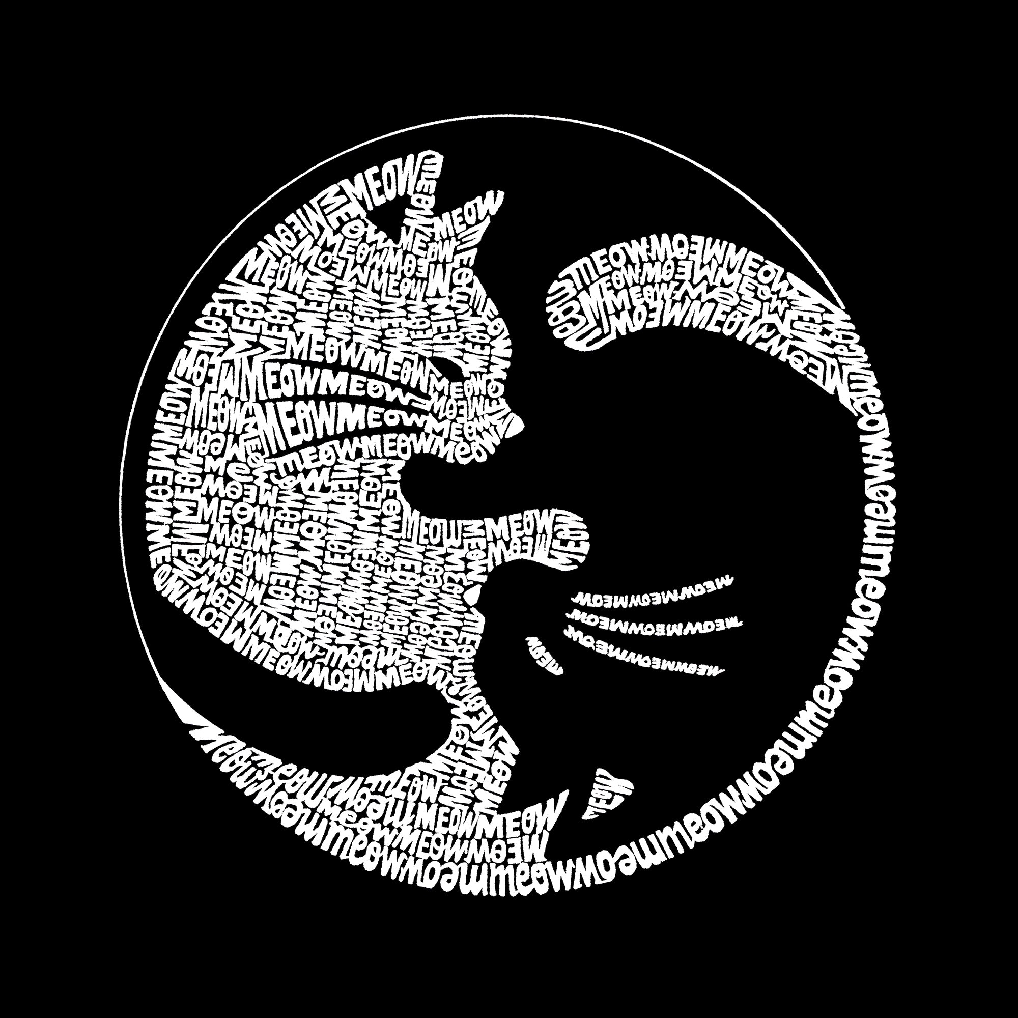 Yin Yang Cat - Women's Word Art T-Shirt、mySite、camillekostekn