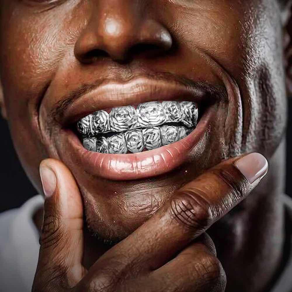 Rose Cut Grillz 14K White Gold、mySite、hinf8tx79