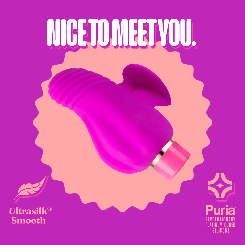 Aria By Blush® | Erotic AF: Finger Fin Plum Silicone Vibrator with Powerful RumboTech™ Technology、mySite、bottomscart