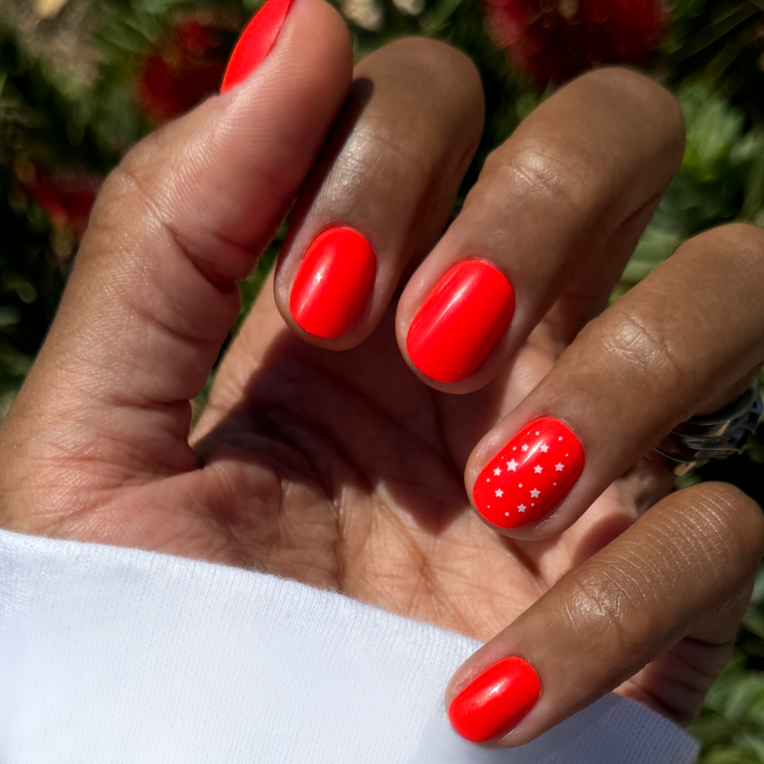 Festive Stars | Extra Short | Round - Tab Press-On、mySite、solidvoid