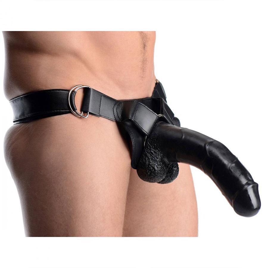 Infiltrator 2 Large 10 Inch Hollow Strap On Penis Extension W/ Harness Black、mySite、bottomscart