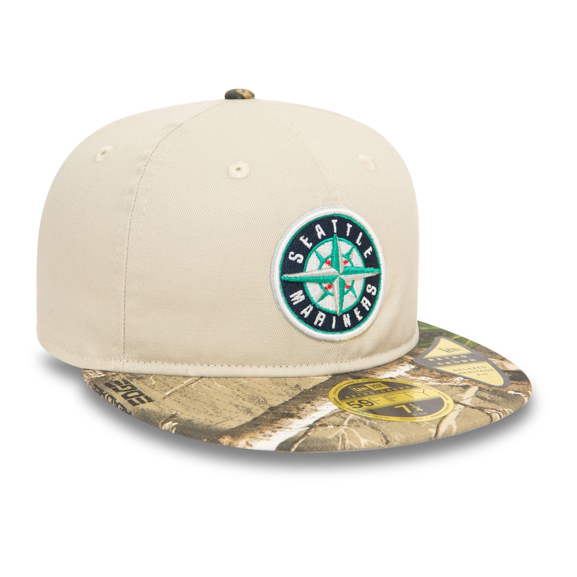 Seattle Mariners MLB Realtree Light Beige Retro Crown 59FIFTY Fitted Cap、mySite、vikingsvslions