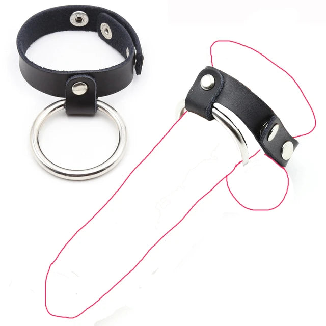 Come Closer Chrome Cock Ring & Leather Squeeze Ball | Adjustable、mySite、bottomscart