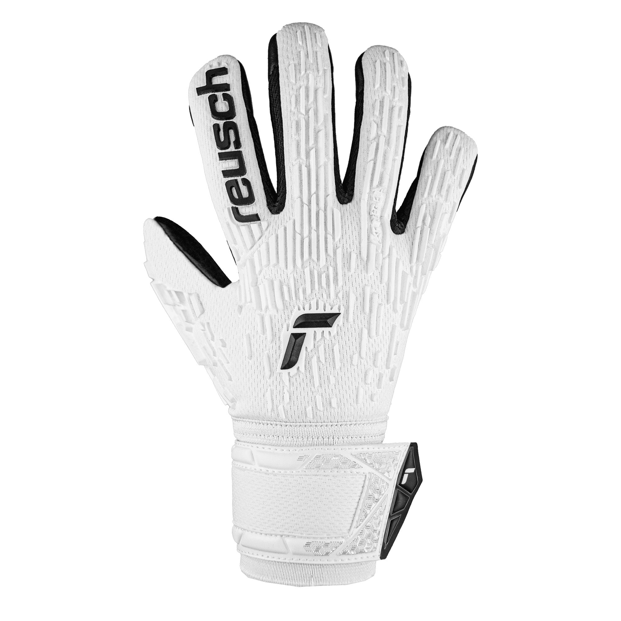 Reusch Men's Attrackt Freegel Silver Goalkeeper Gloves White/Black、mySite、noshort