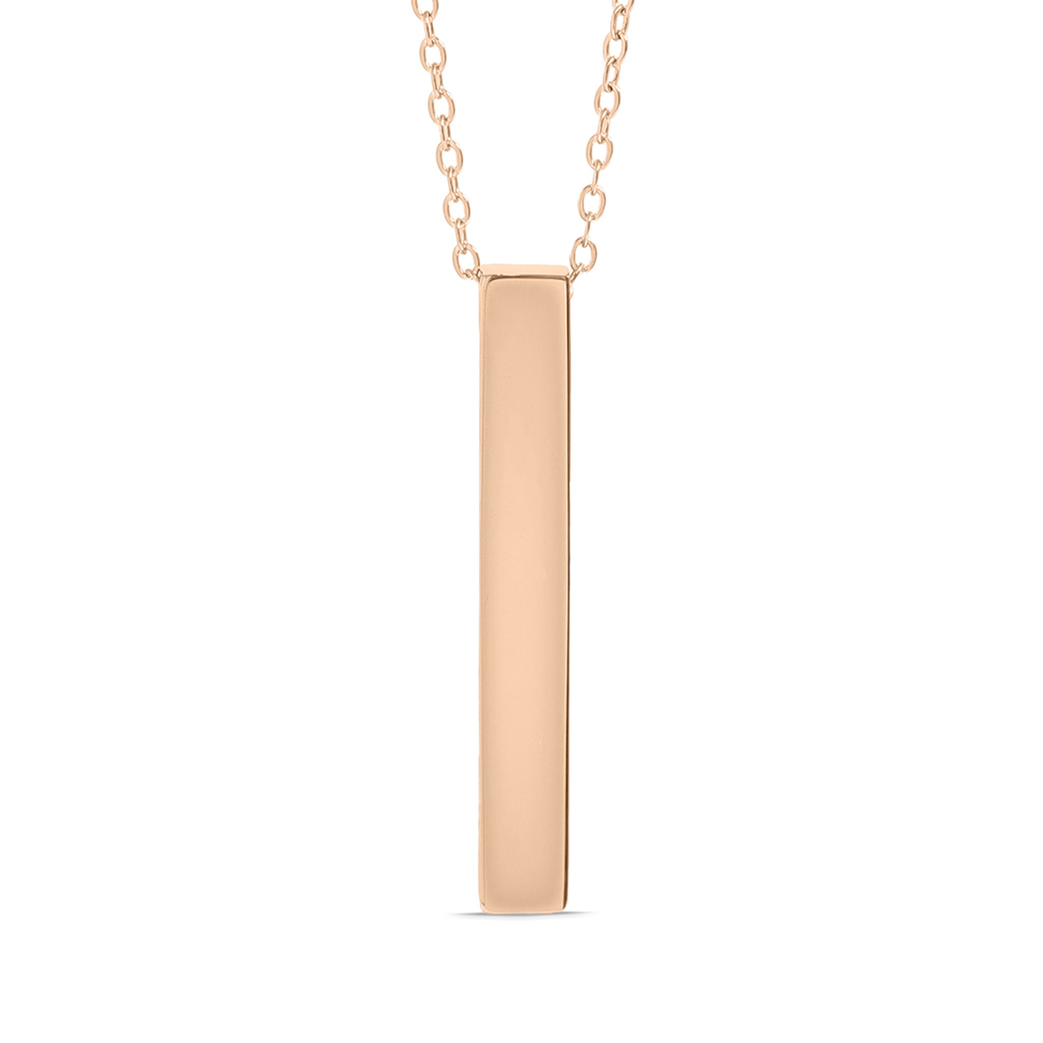 18K Gold PVD Stainless Steel Large Square 4-Sided Vertical Bar Polished Necklace / SBB0123、mySite、dreamappss