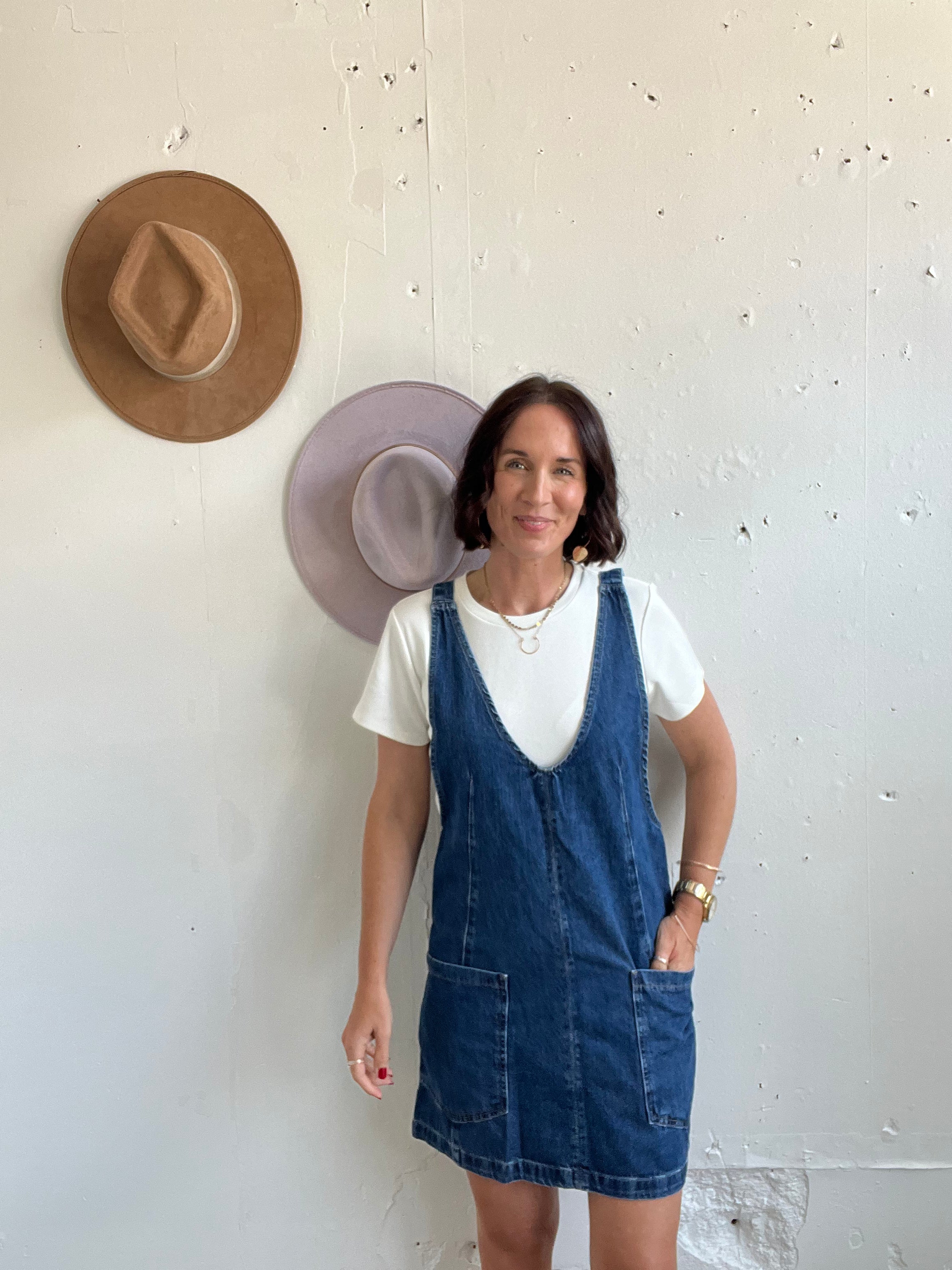 We The Free High Roller Denim Overall Dress、mySite、garagedoors4me