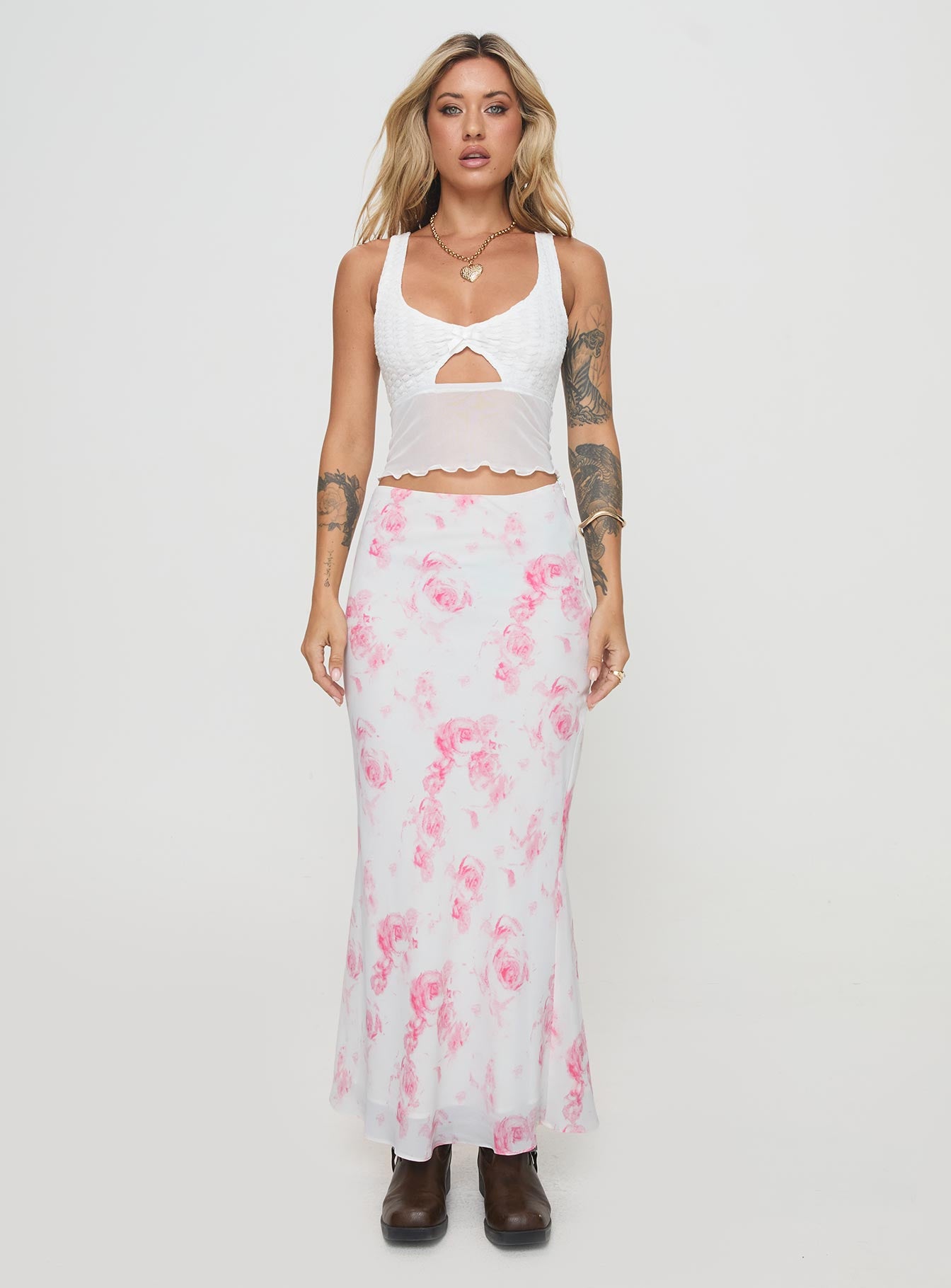 Agave Maxi Skirt Floral、mySite、solidvoid