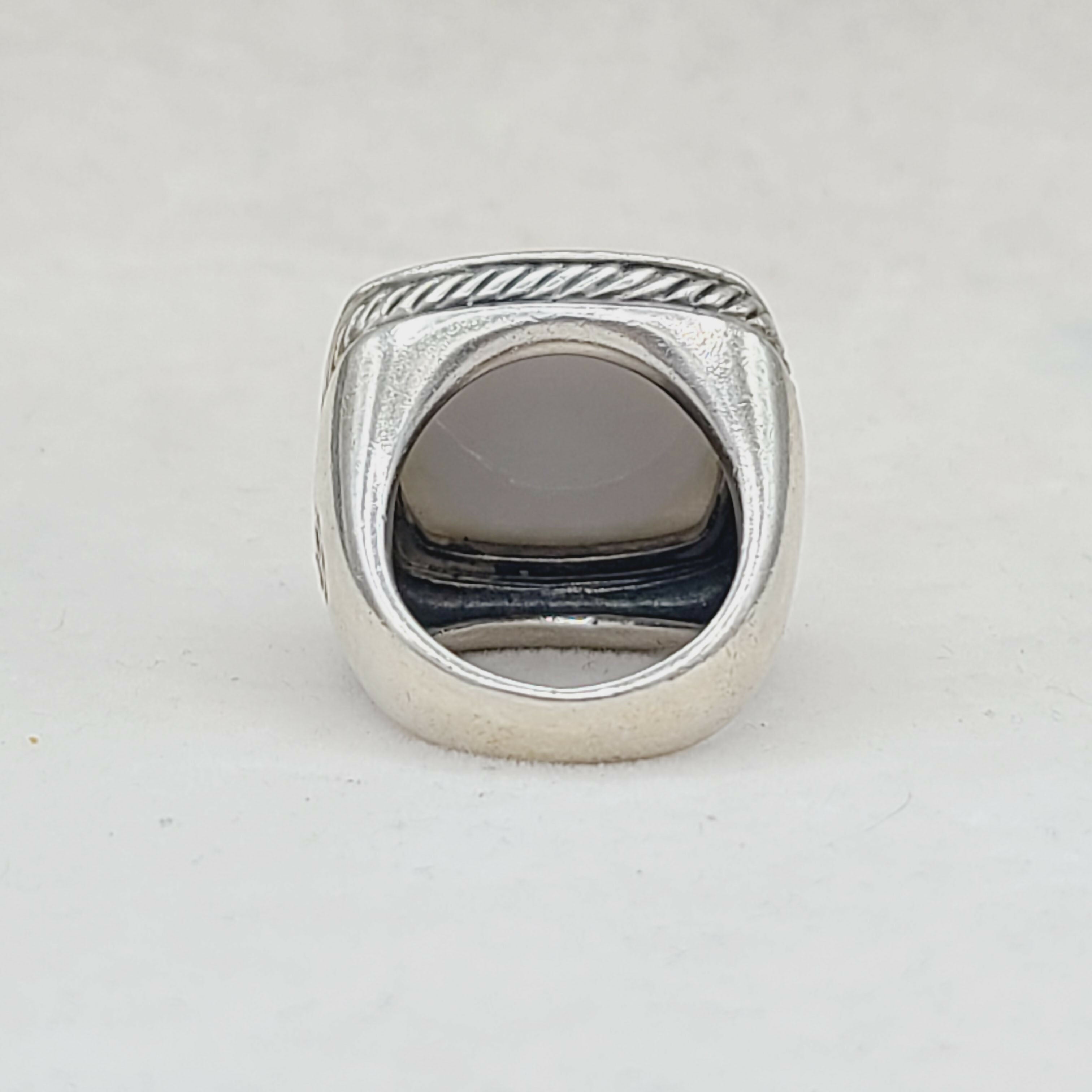 David Yurman Albion 20mm White Agate & Diamond Ring聽、mySite、hinf8tx79