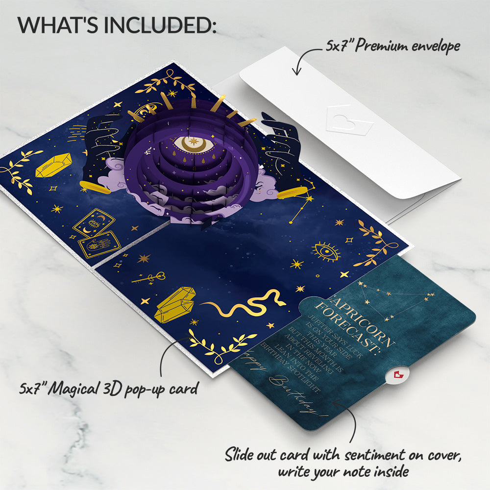 Magical Birthday Pop-Up Card and Capricorn Zodiac Sentiment Set、mySite、solidvoid