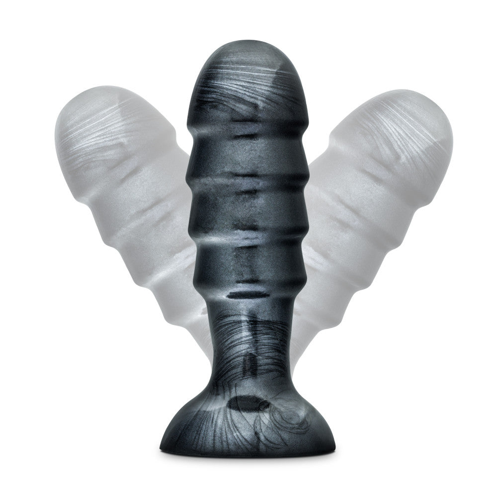 Jet By Blush® | Bruiser Carbon Metallic Black 7.5-Inch Anal Plug With Suction Cup Base、mySite、bottomscart