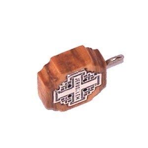  Olive wood Jerusalem Cross with Embedded pewter Jerusalem Cross (1.6cm - 0.65) - 5mm thick、mySite、elrpsem3k