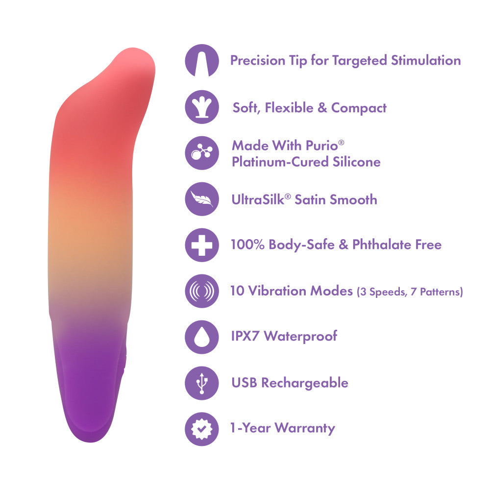 Play With Me by Blush ®| Dolphin Dreams 4.75 Inch Silicone Bullet Vibrator – USB Rechargeable Clitoral Nipple Massager – In Multicolor、mySite、bottomscart