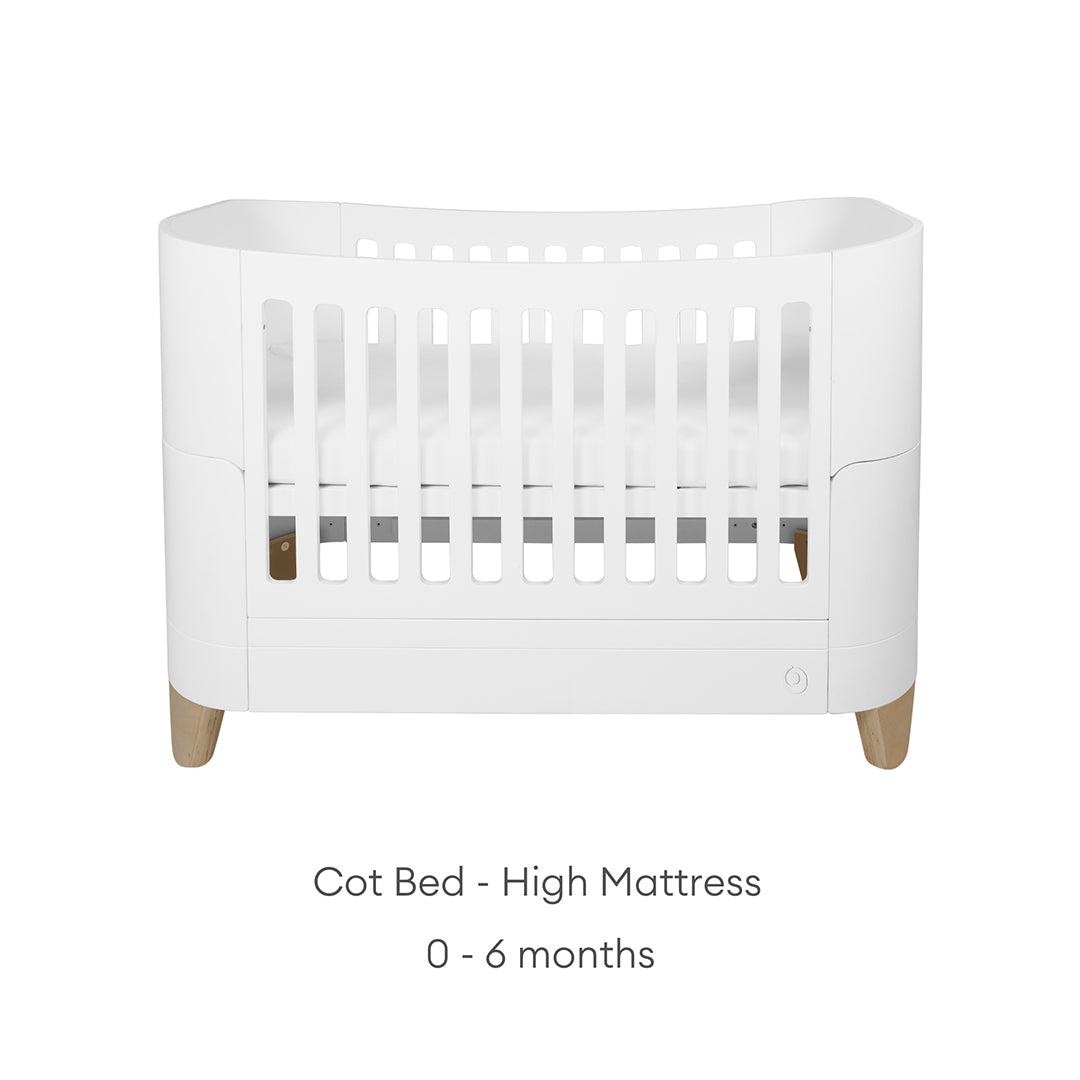  Gaia Baby Serena Cot Bed + Bedside Crib - Includes Bedside mattress - White / Natural、mySite、merchandisen