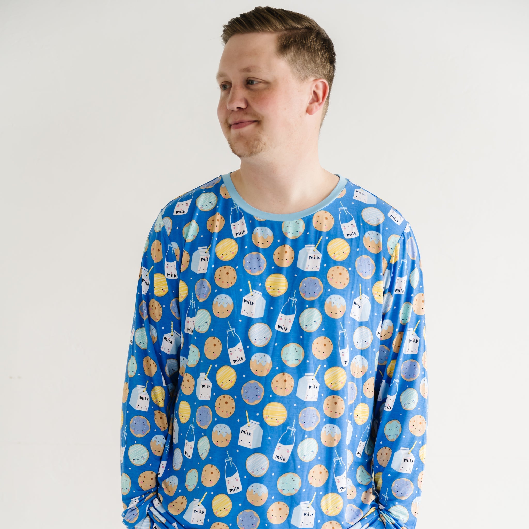Blue Cookies & Milk Men's Pajama Top、mySite、g9winljtr
