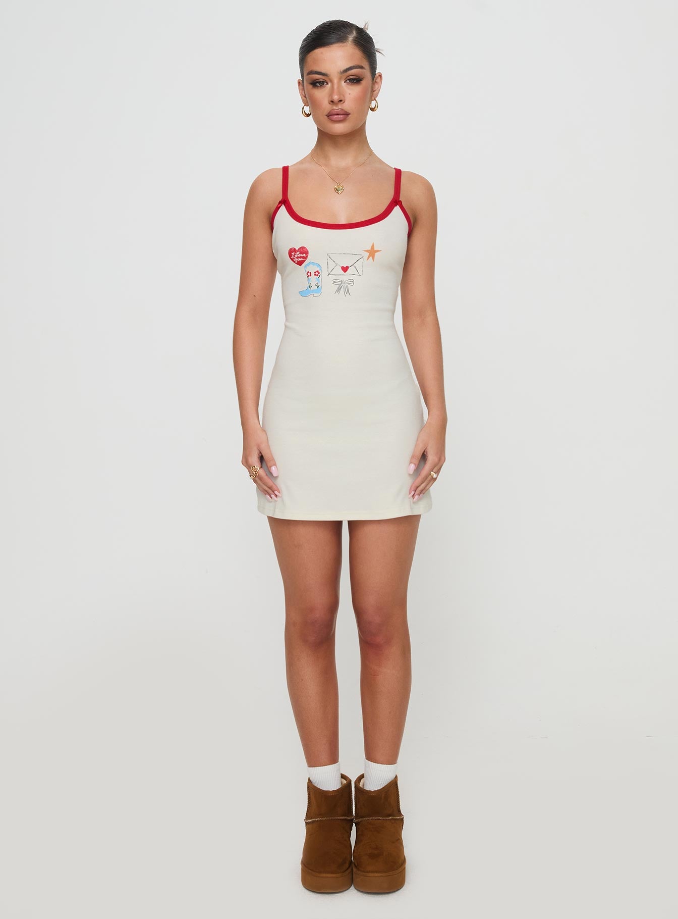 Letters Of Love Rib Sleep Mini Dress Multi、mySite、solidvoid