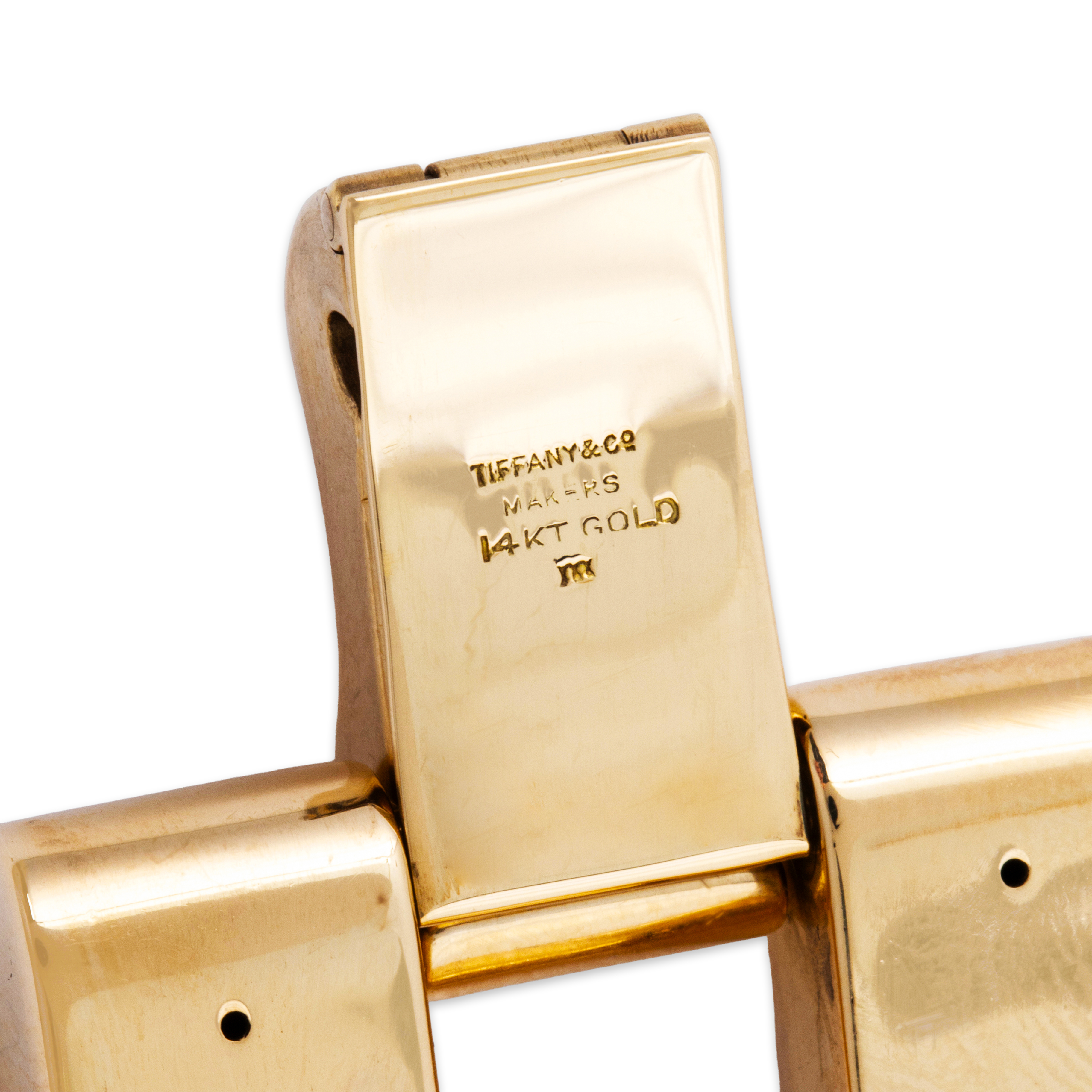 Vintage Oversized Tiffany & Co. 14k Yellow Gold Tank Link Bracelet 6.25、mySite、hinf8tx79