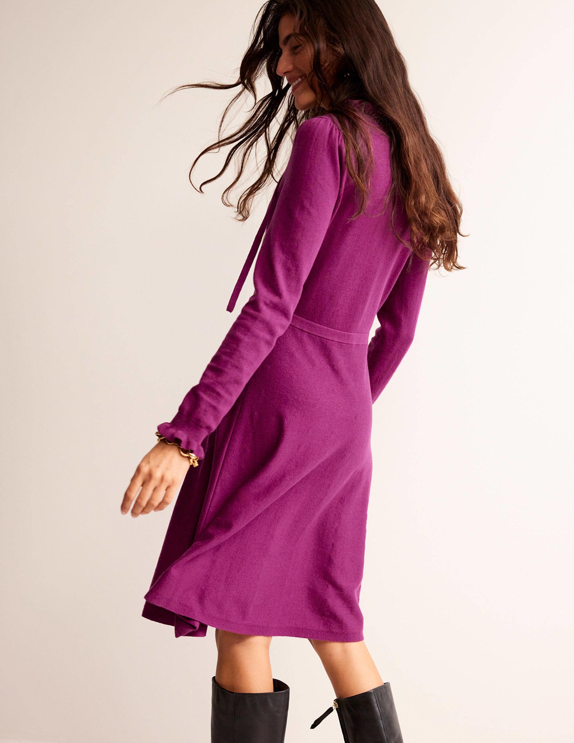  Ruffle-Detail Dress-Damson Berry、mySite、ashleygrahame