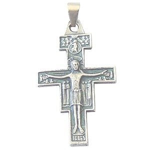 San Damiano crucifix - Pewter (4.1cm or 1.6) Rosary/Pendant、mySite、topwebapps