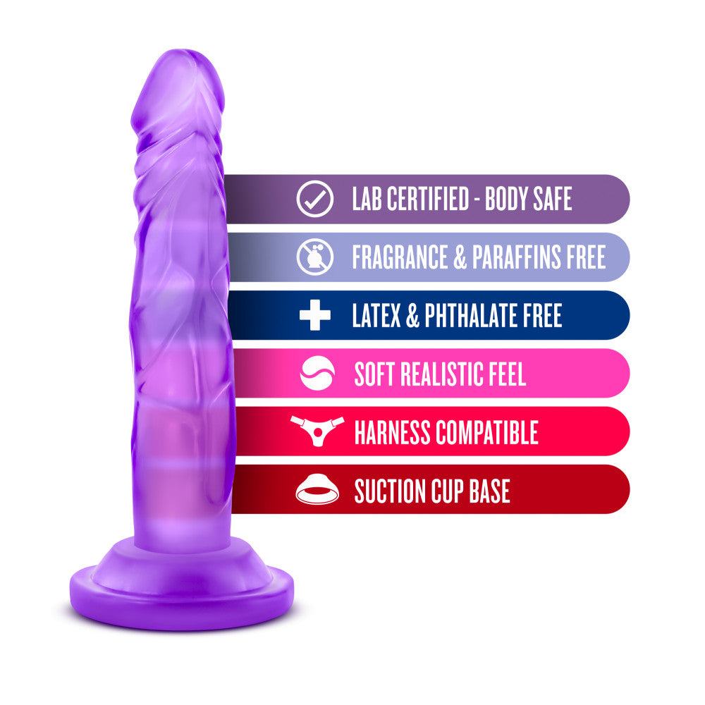 Naturally Yours By Blush® | Realistic Purple 5.75-Inch Long Dildo With Suction Cup Base、mySite、bottomscart