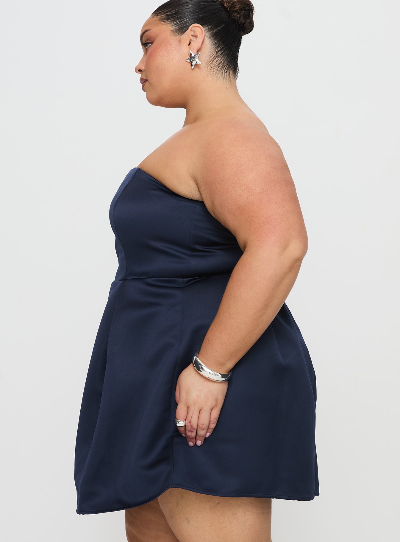 Spader Corset Mini Dress Navy Curve、mySite、solidvoid