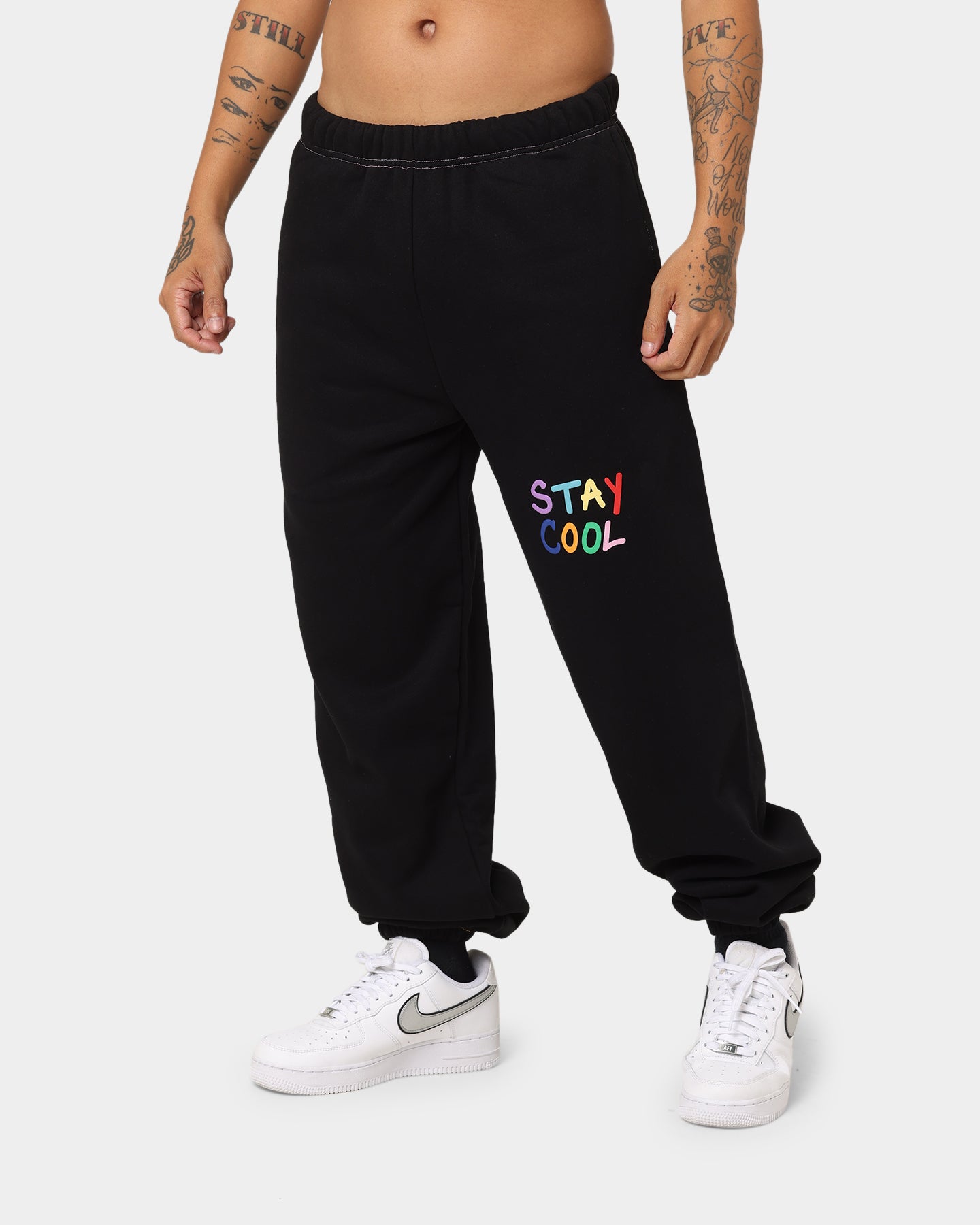 STAYCOOLNYC Puff Paint Sweat Pants Black、mySite、zt4zffjzw