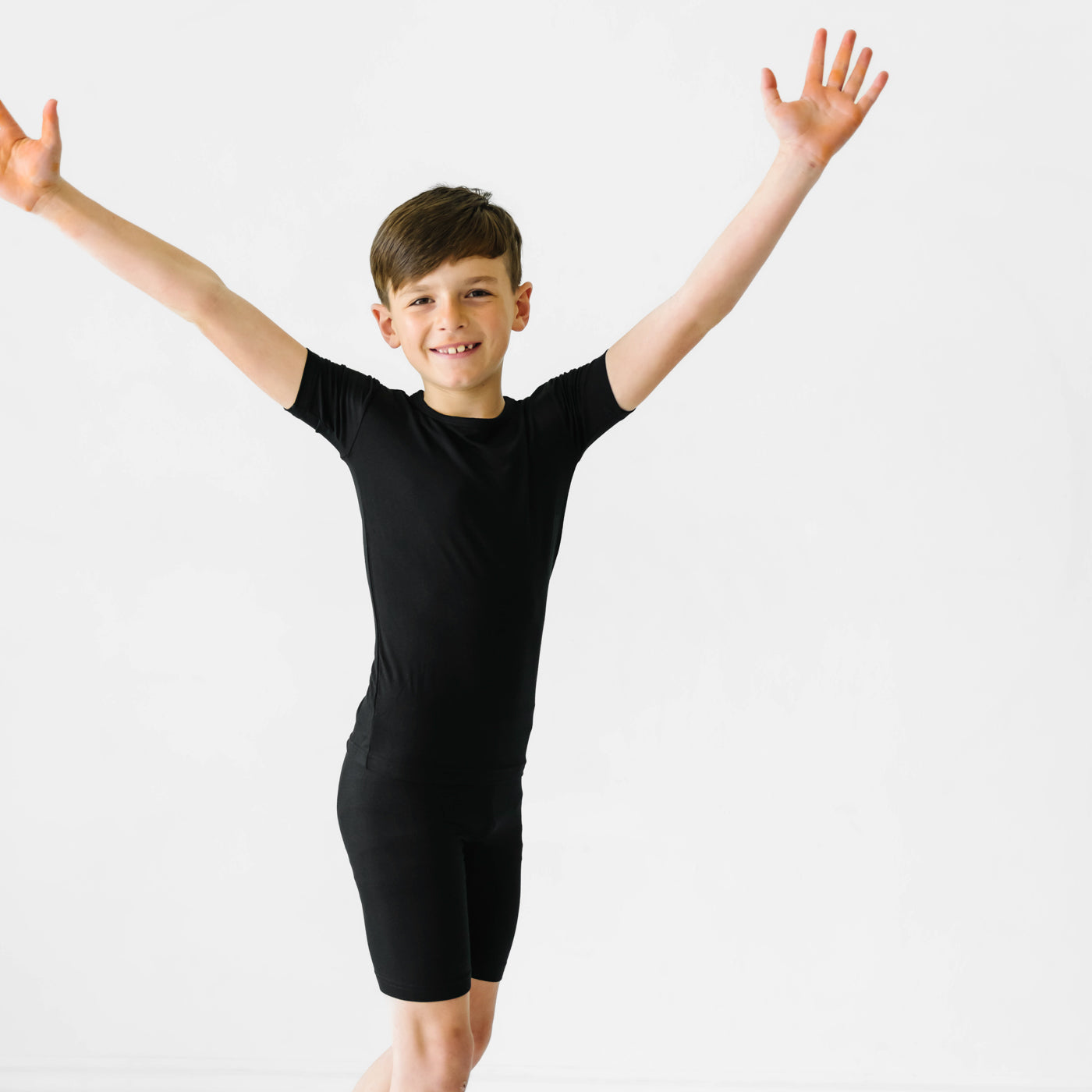  Black Two-Piece Short Sleeve & Shorts Pajama Set、mySite、layawaytickets