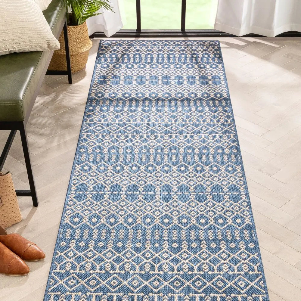 Nord Moroccan Tribal Indoor Outdoor Blue Flatweave Rug、mySite、gigharbornorthrealestate