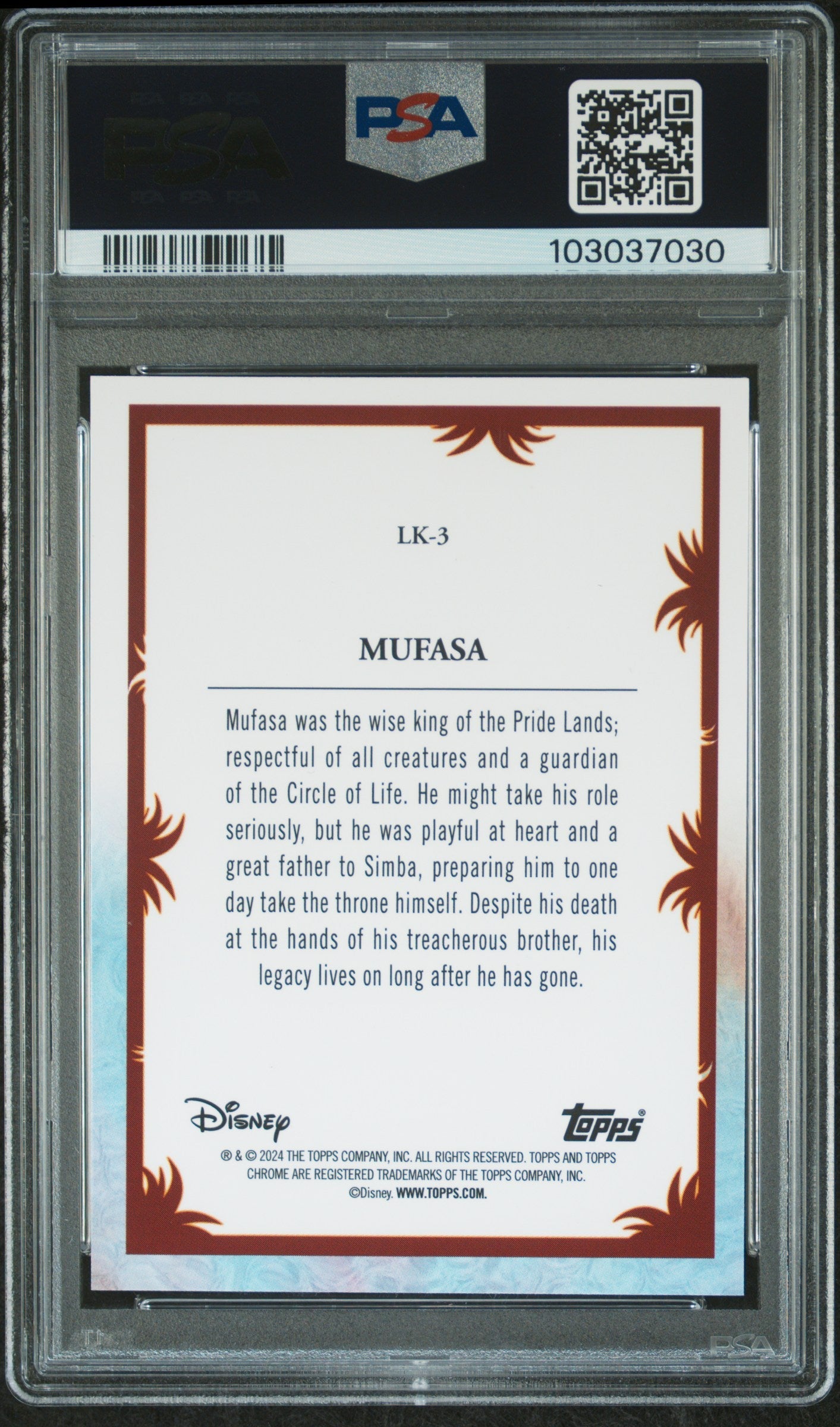 Mufasa #LK3 PSA 10 Topps Chrome Disney Lion King 30Th Anniversary 2024、mySite、waistdrama