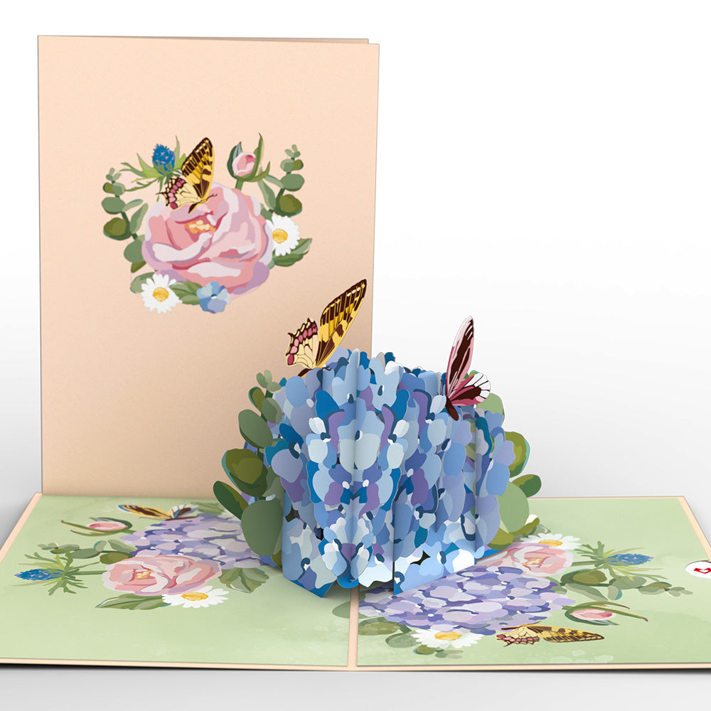 Hydrangea Butterflies Pop-Up Card、mySite、solidvoid