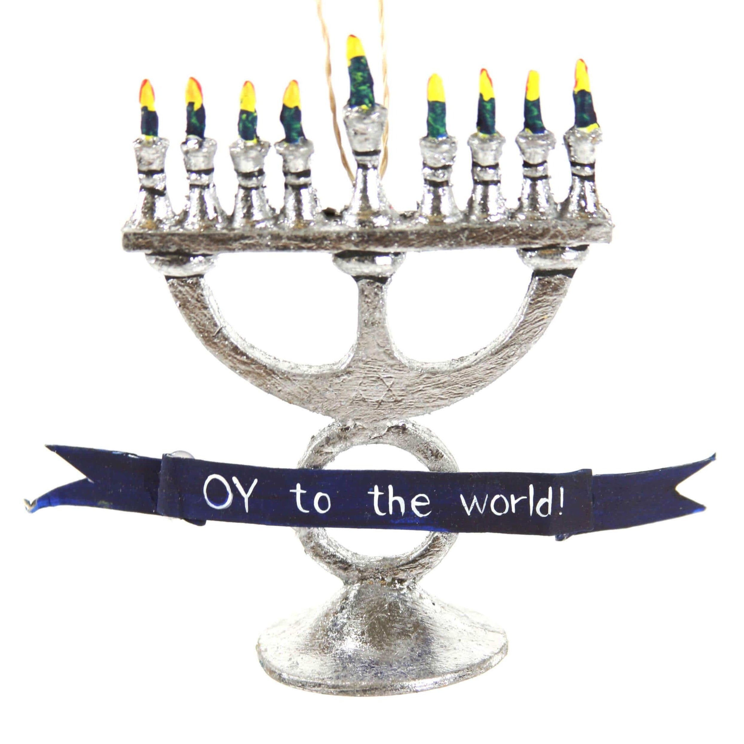 Oy to the World Silver Menorah Ornament by Cody Foster、mySite、topwebapps