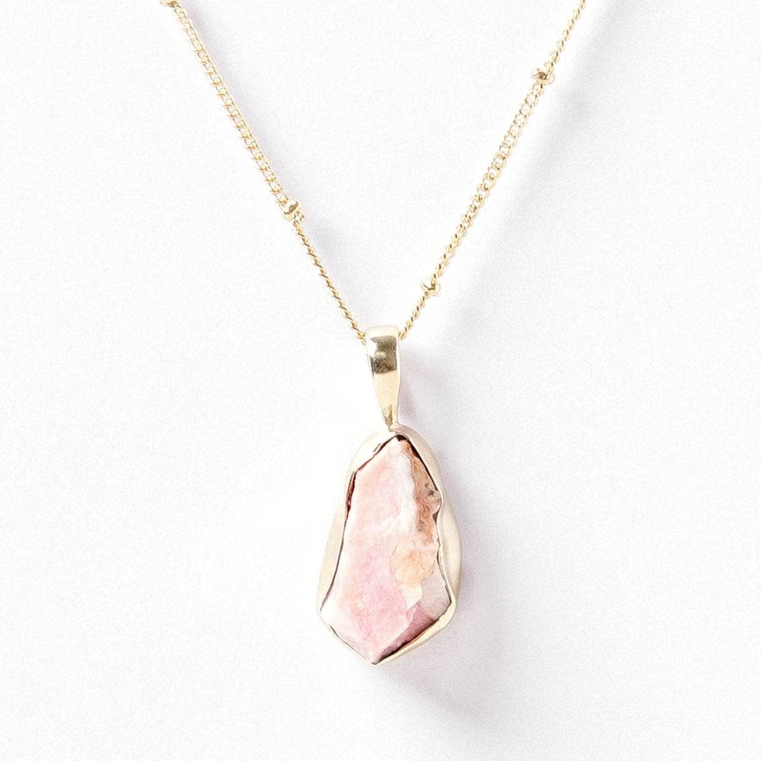 Pink Opal Raw Crystal Necklace、mySite、hinf8tx79