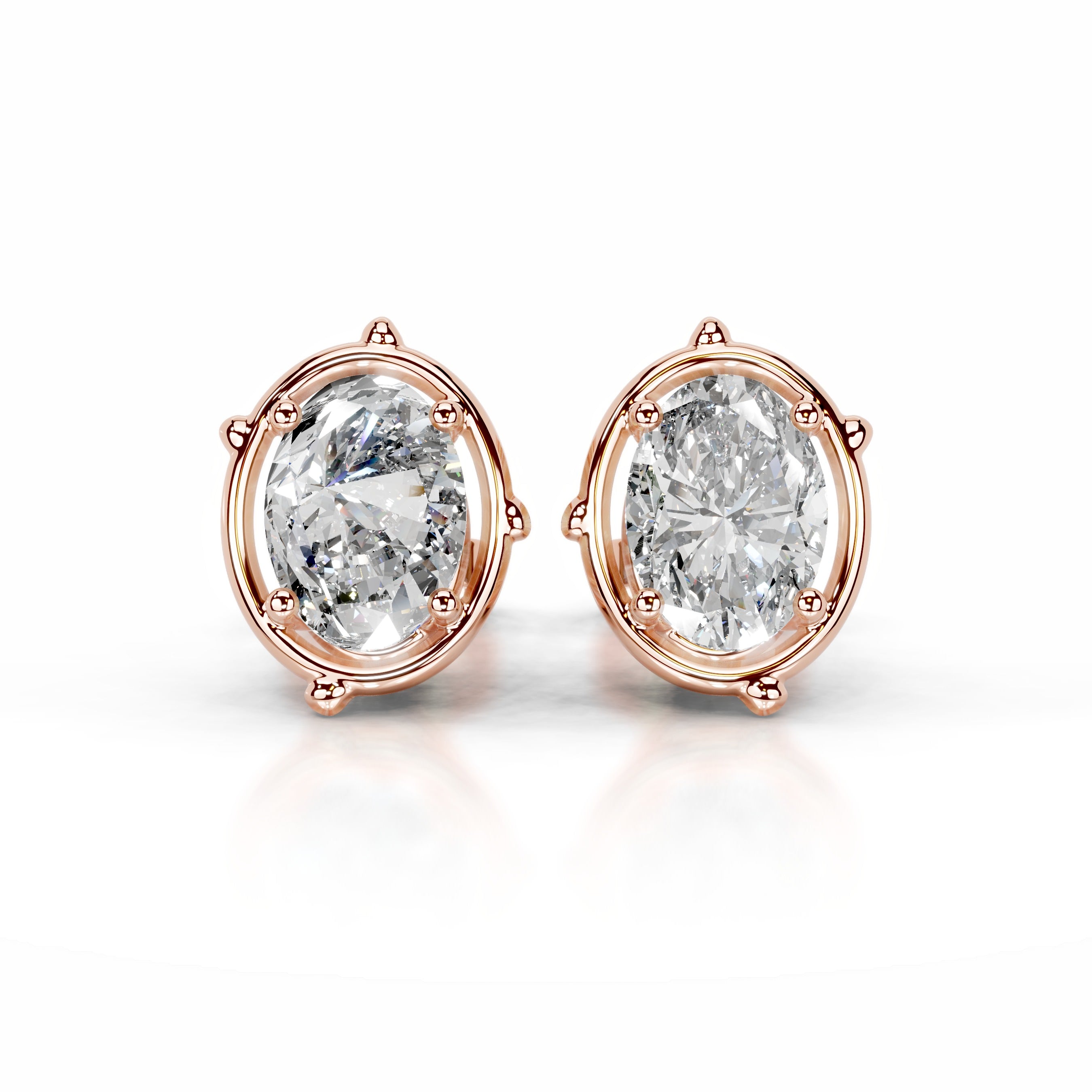 Rooted in Love Lab Grown Diamond Earrings - 14K Rose Gold、mySite、hinf8tx79