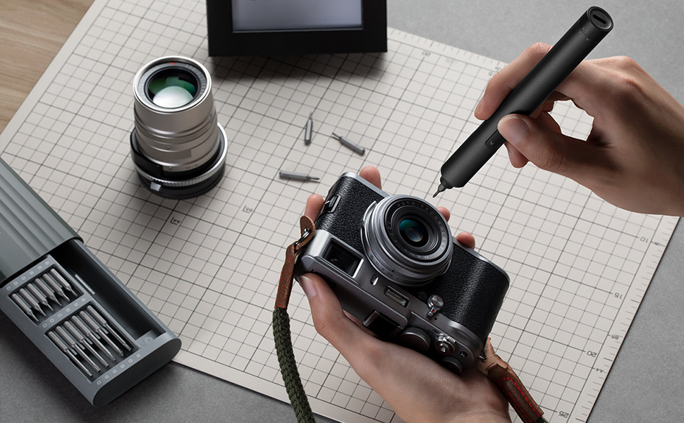 It Equipped with a 350mAh lithium-ion battery, the portable screwdriver can work continuously for up to 2 hours. In addition, it can tighten a total of 400 screws. USB-C port is convenient for you to charge at any time.