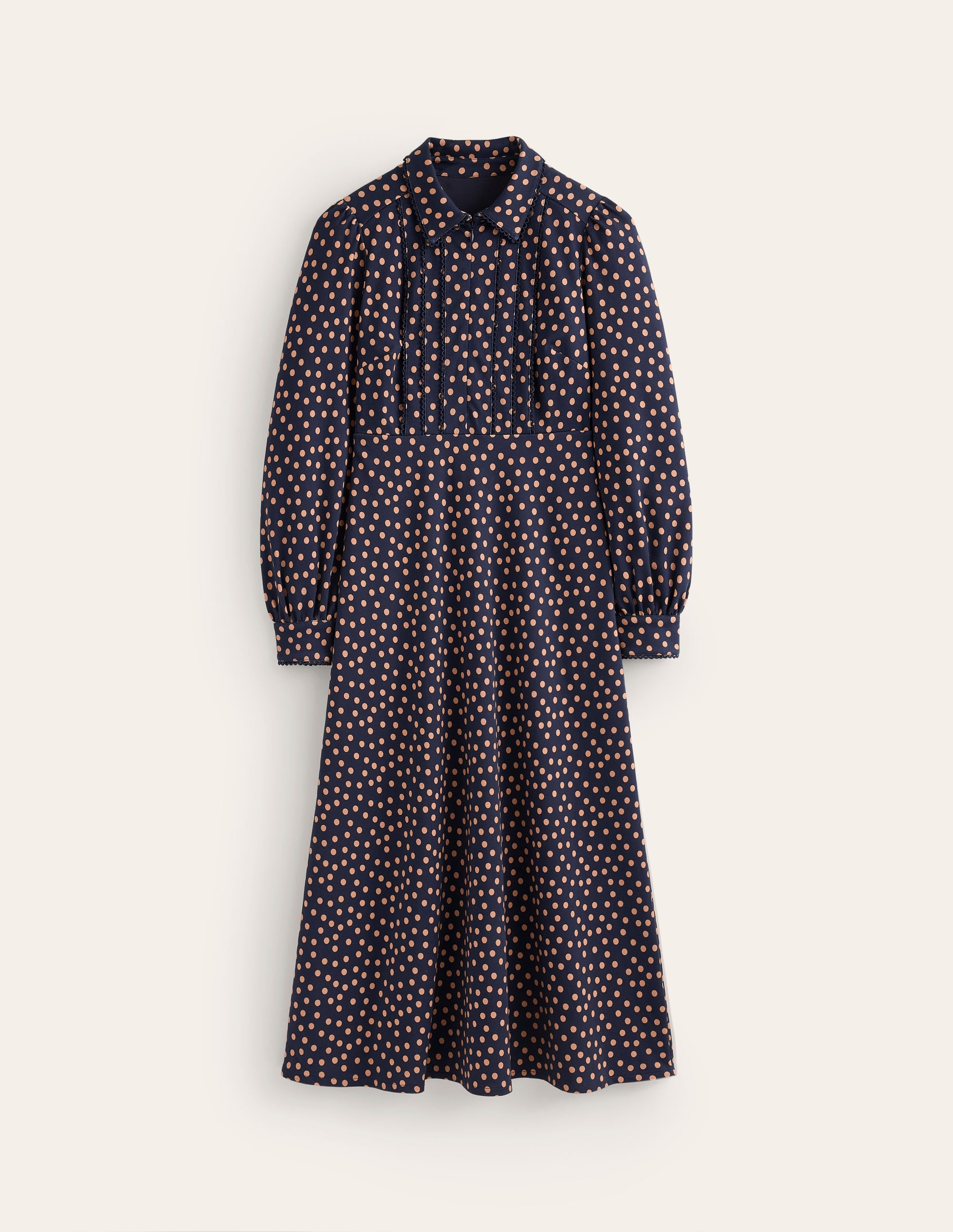  Piping Zip-up Ponte Dress-French Navy, Abstract Dot、mySite、ashleygrahame